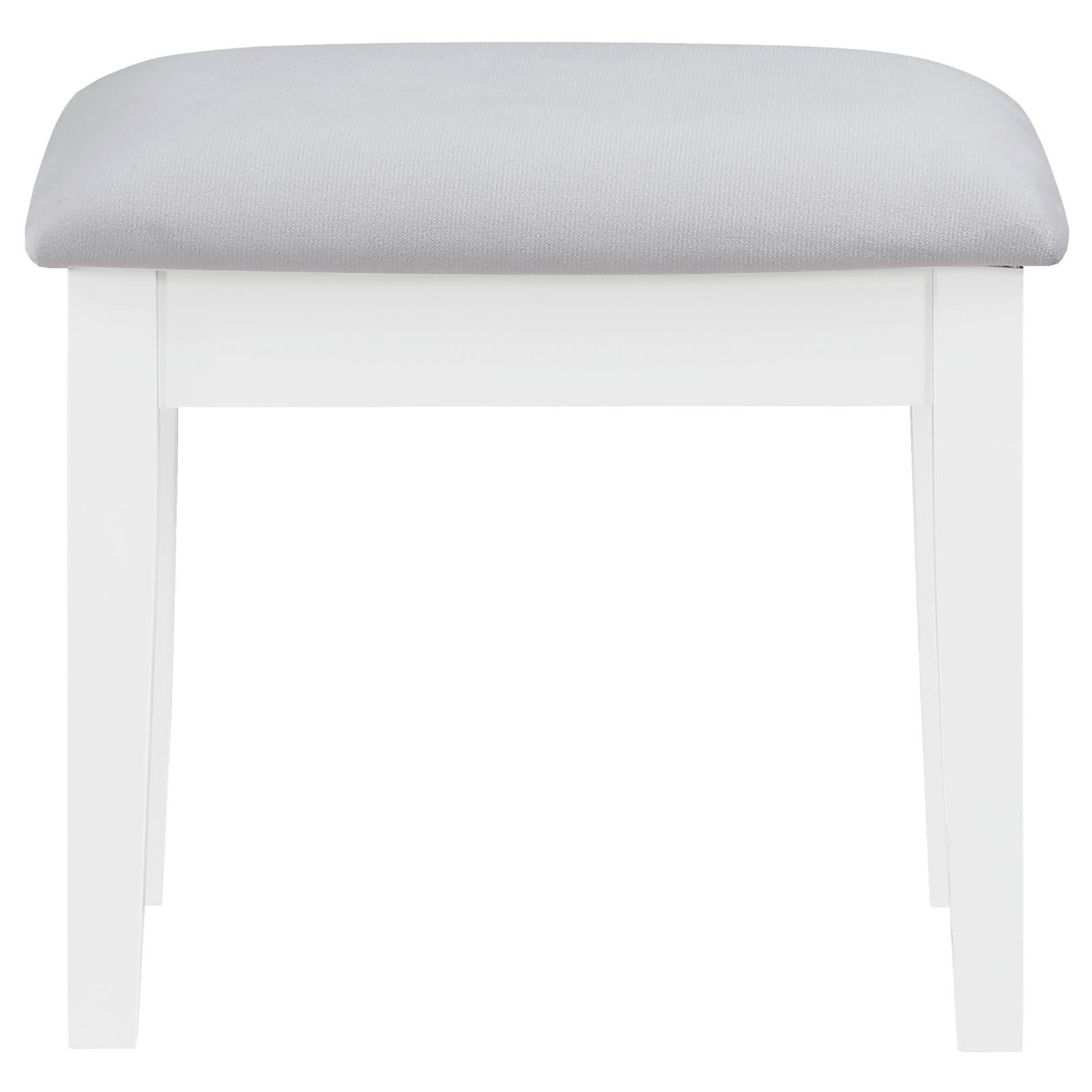 Regina 3-Piece Makeup Vanity Table Set Hollywood Lighting White And Mirror 930245 - Ella Furniture