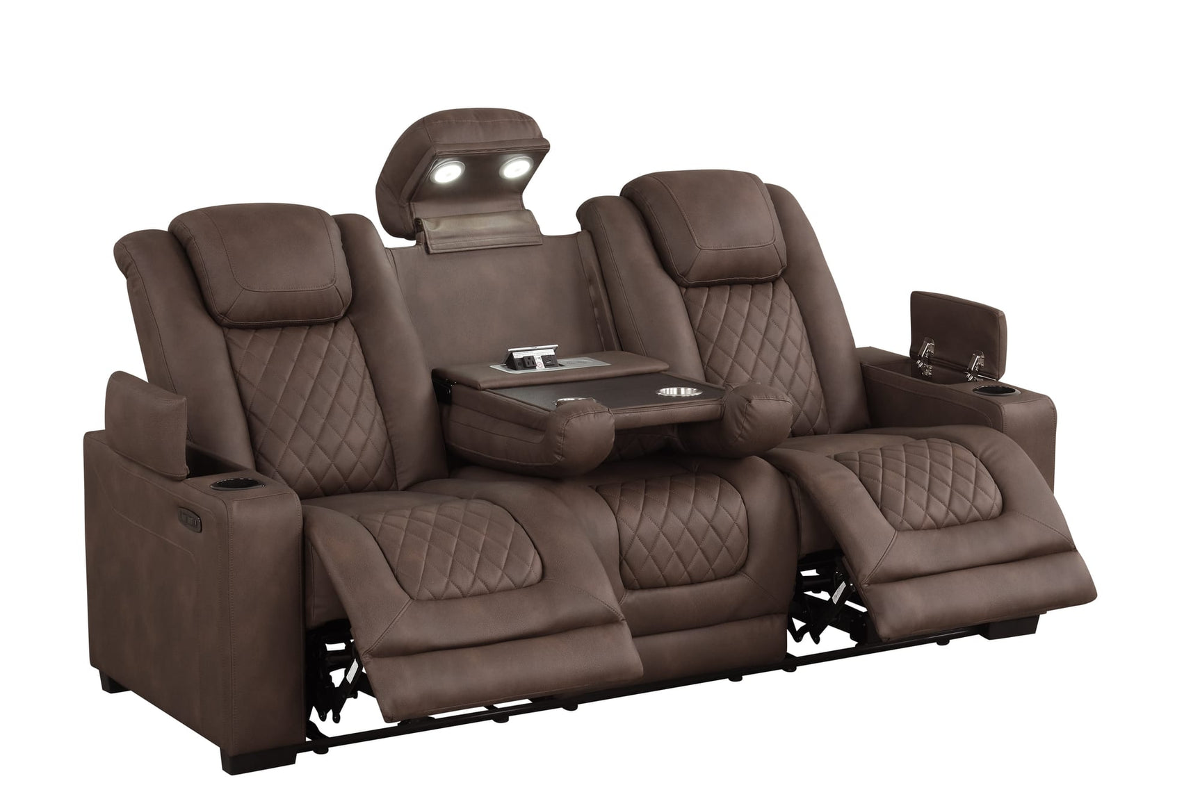 Rima Brown Air Leather Reclining 3-Piece Living Room Set view 3