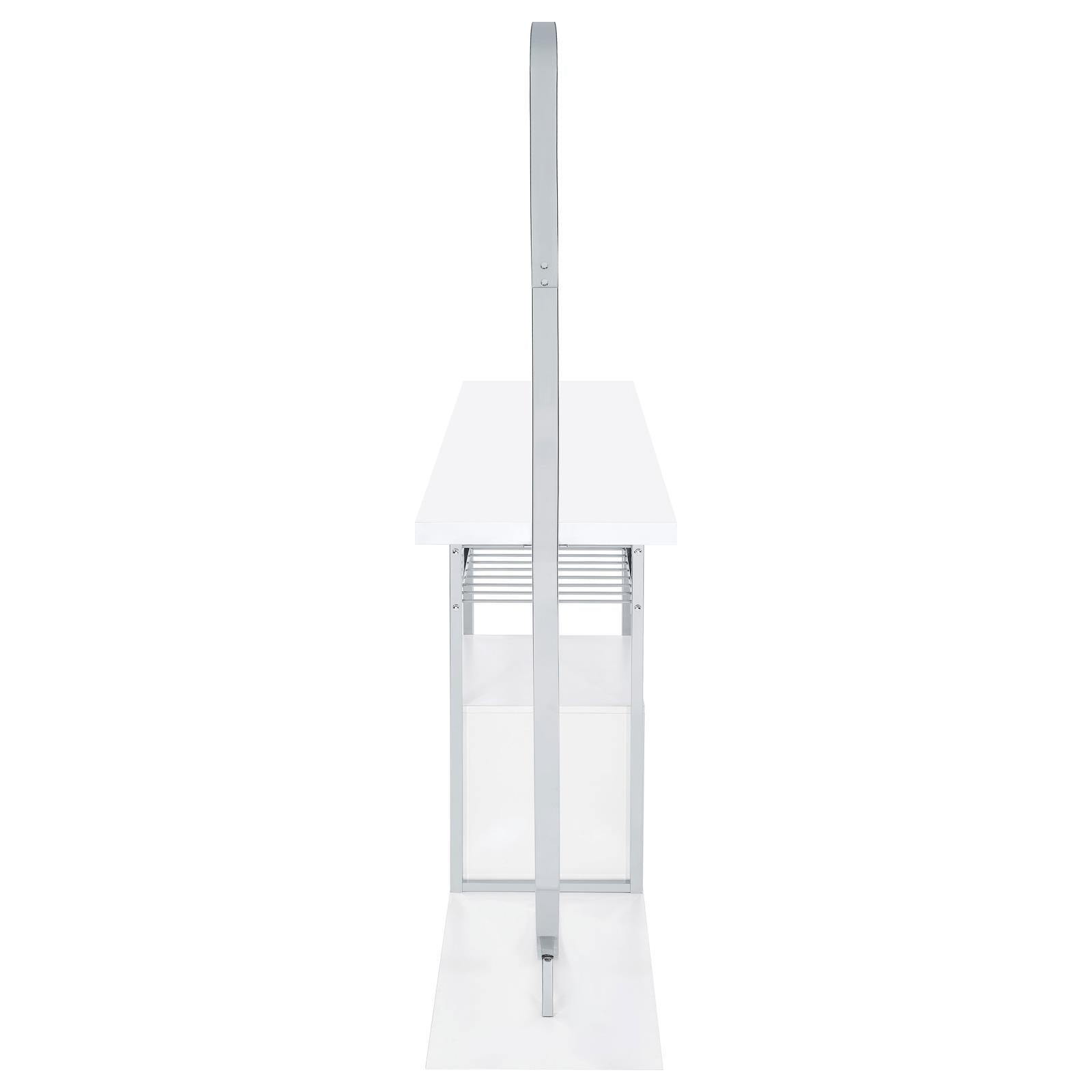 Risley 2-Door Circular LED Home Bar With Wine Storage White High Gloss 182798 - Ella Furniture