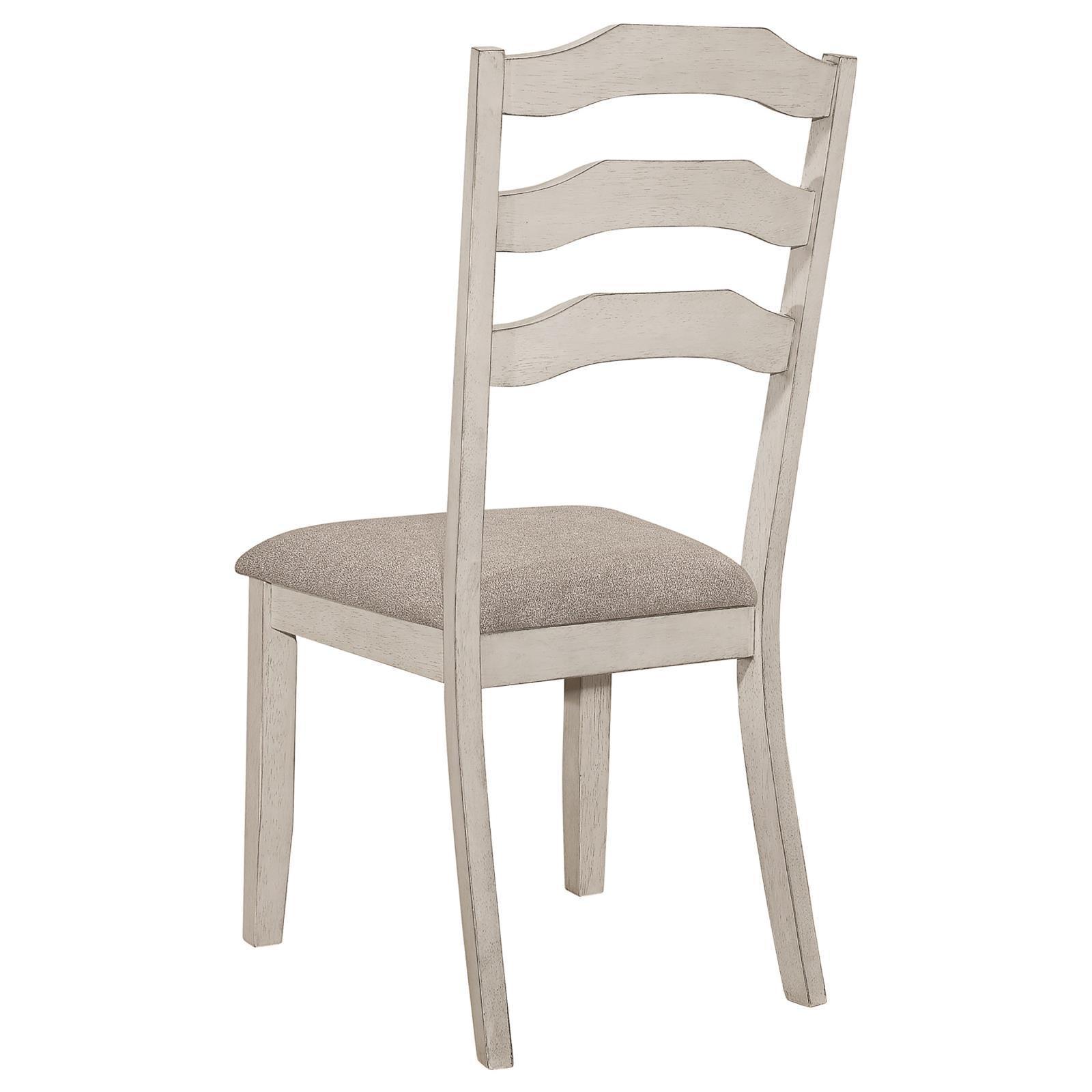 Ronnie Ladder Back Padded Seat Dining Side Chair Khaki And Rustic Cream (Set Of 2) 108052 - Ella Furniture