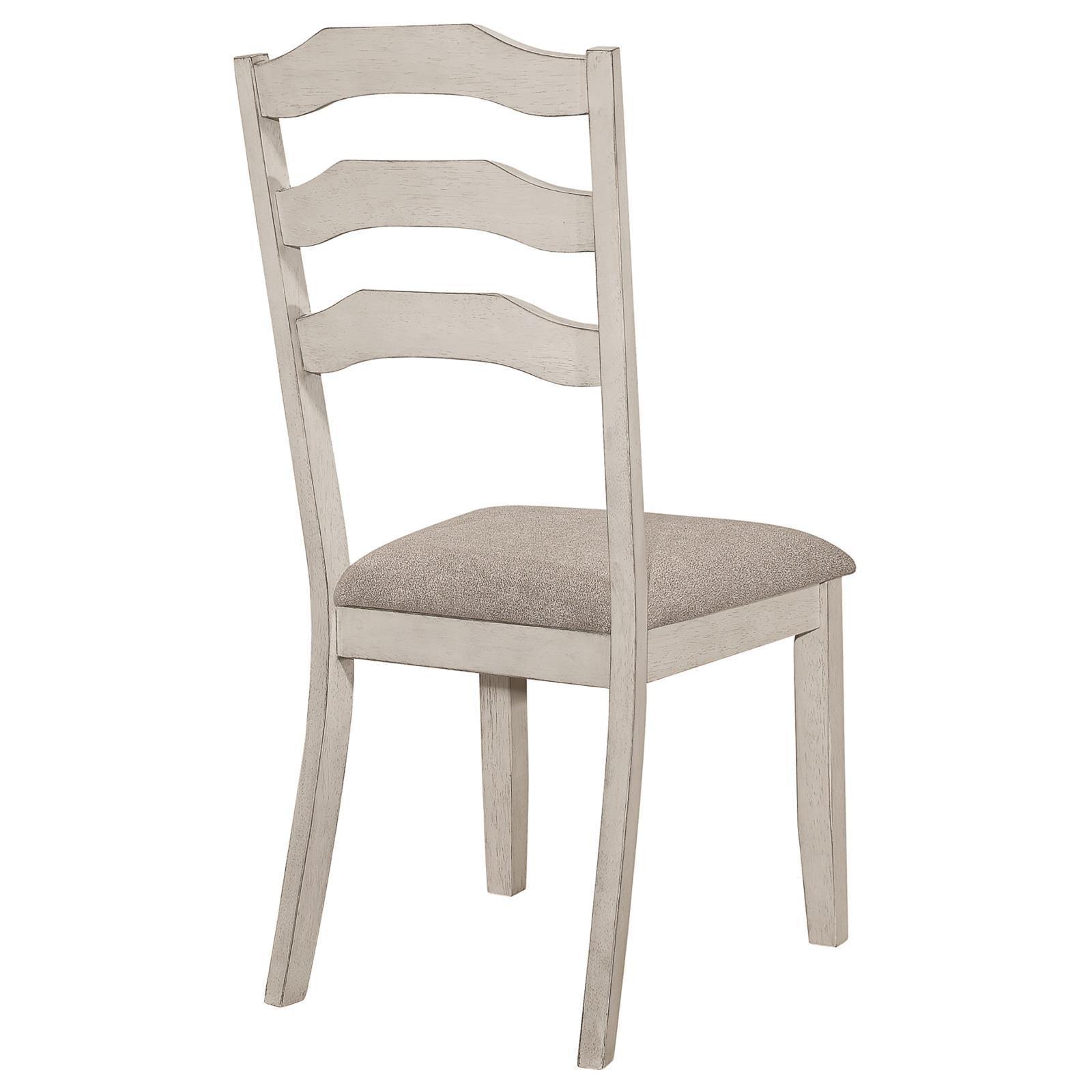 Ronnie Ladder Back Padded Seat Dining Side Chair Khaki And Rustic Cream (Set Of 2) 108052 - Ella Furniture