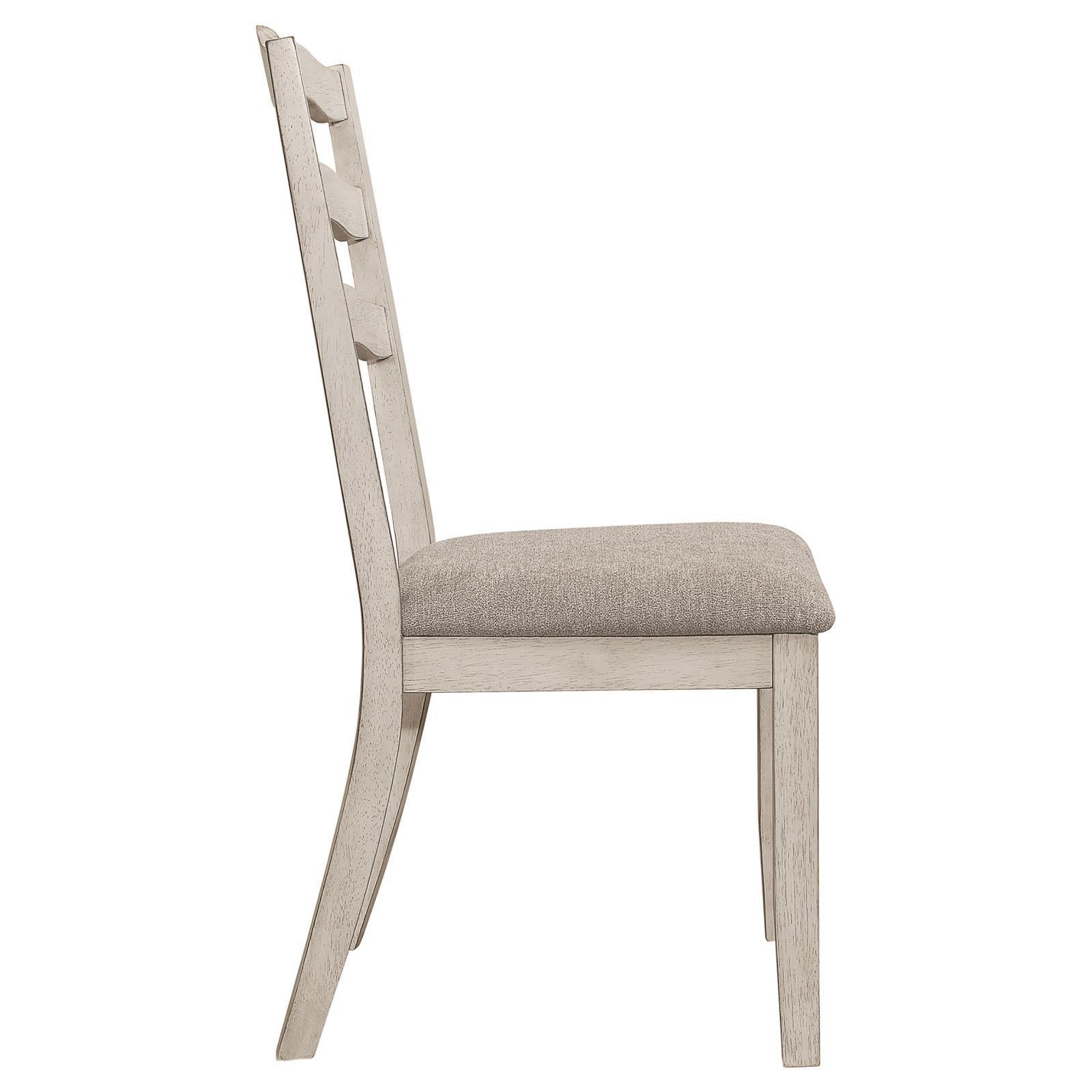 Ronnie Ladder Back Padded Seat Dining Side Chair Khaki And Rustic Cream (Set Of 2) 108052 - Ella Furniture