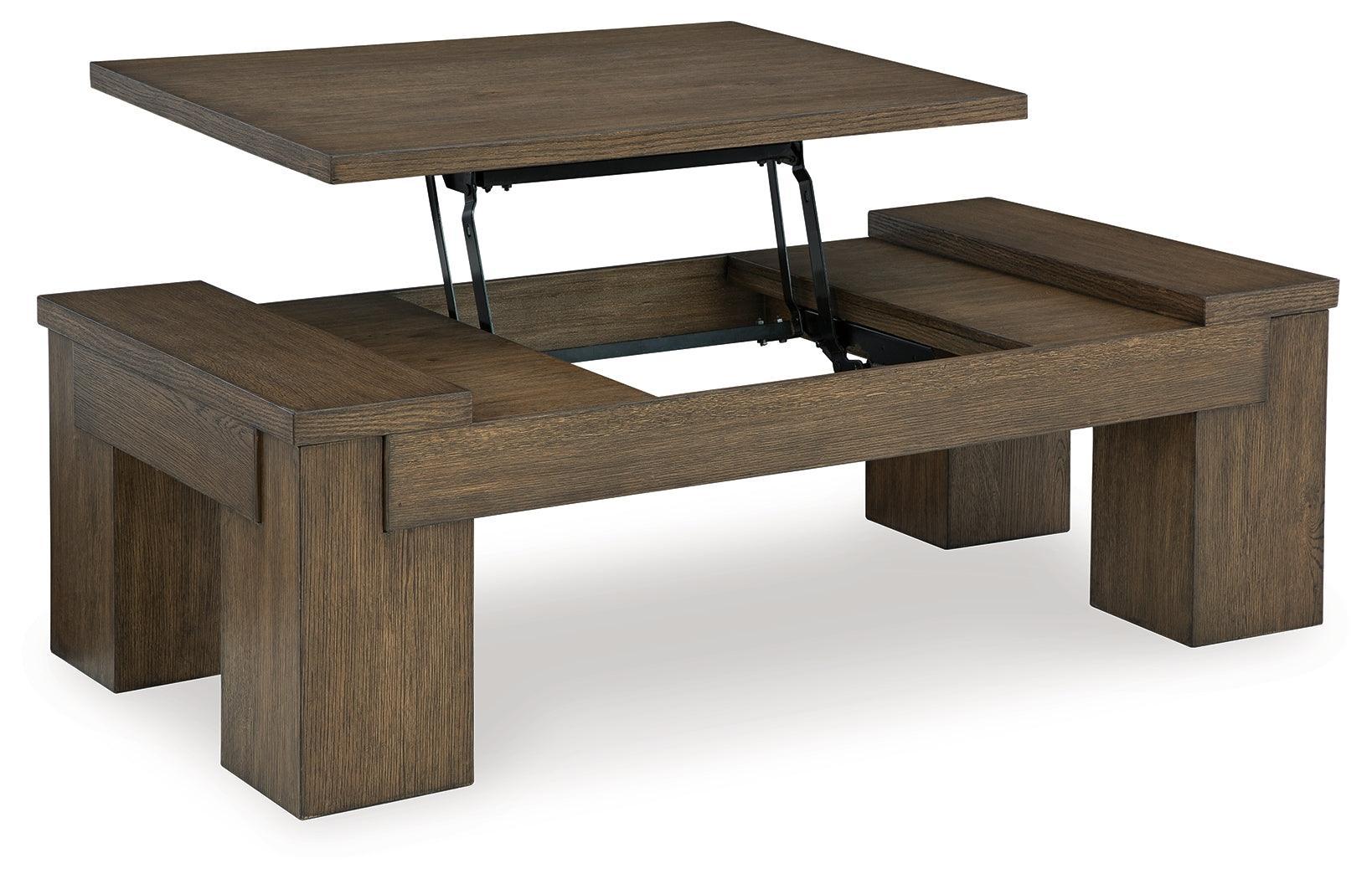 Rosswain Warm Brown Lift-top Coffee Table - Ella Furniture