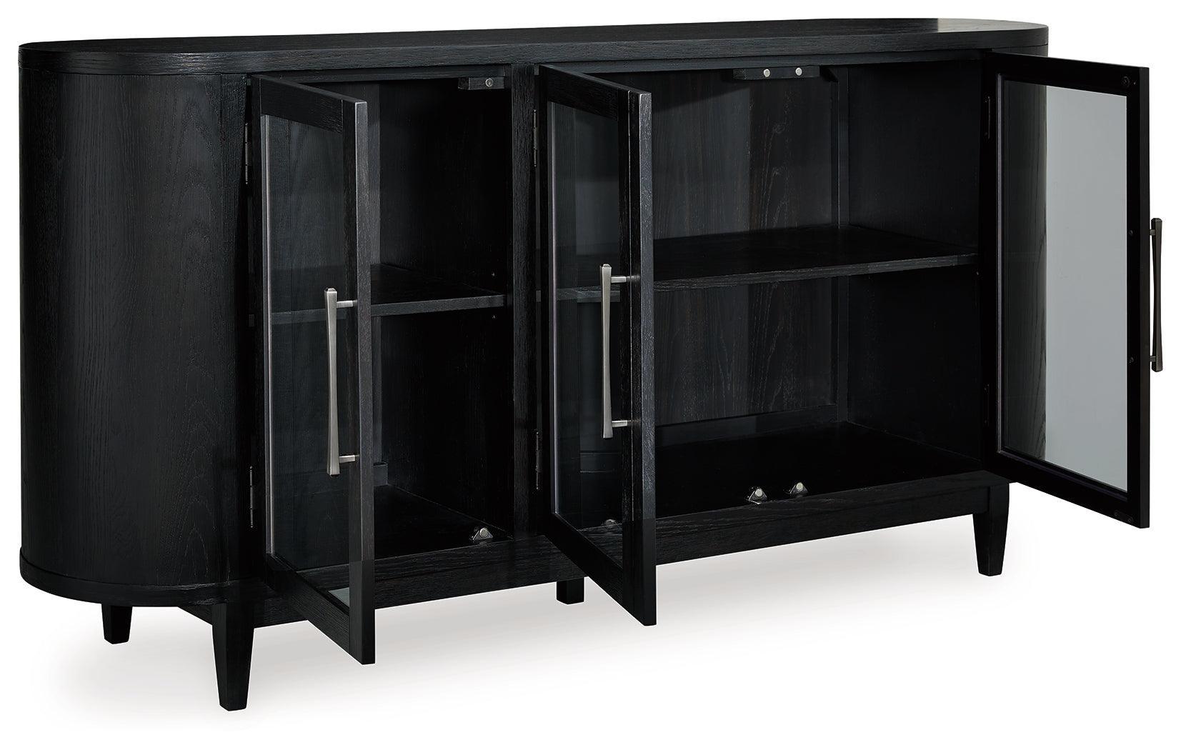 Rowanbeck Black Dining Server - Ella Furniture