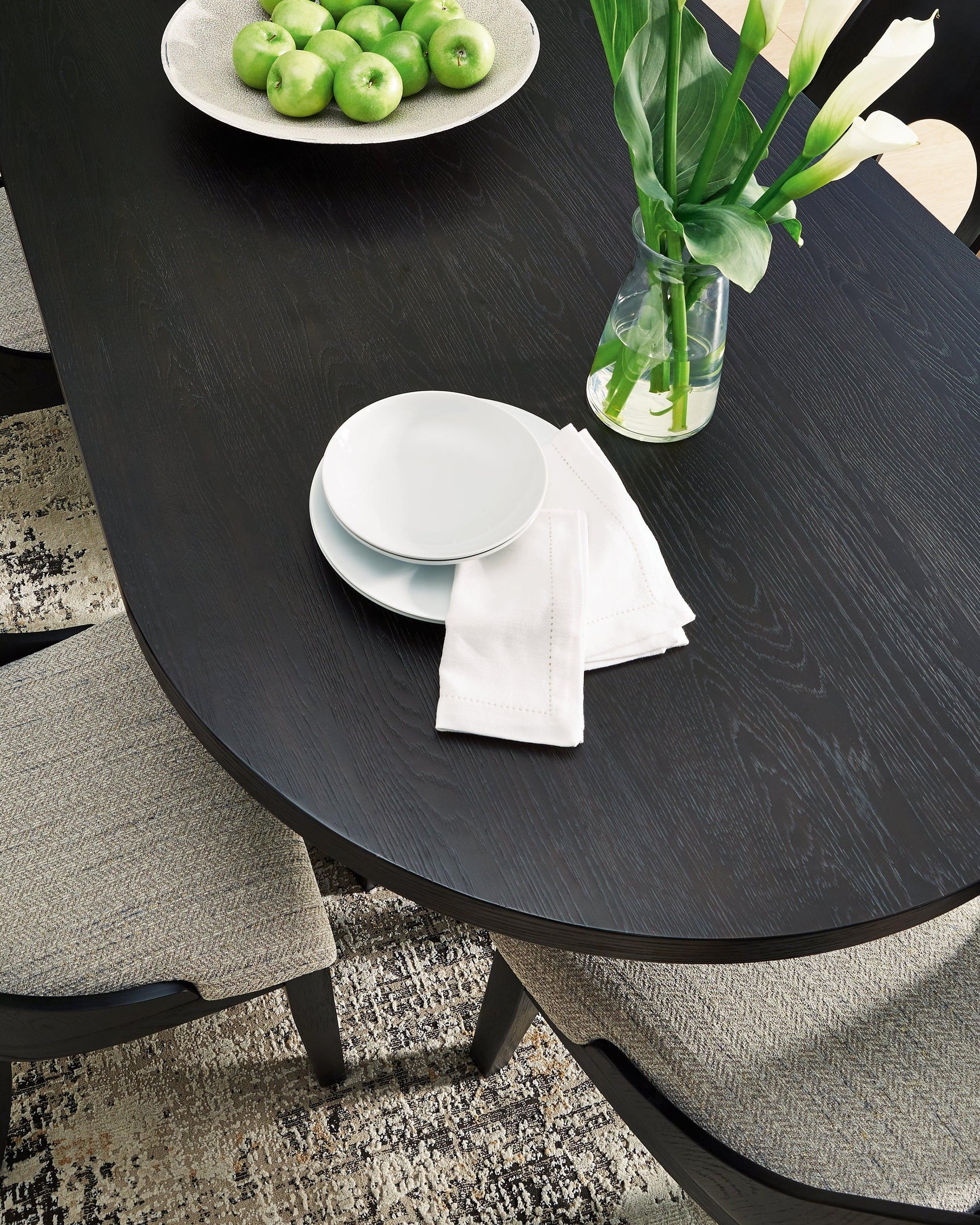Rowanbeck Black Dining Table - Ella Furniture