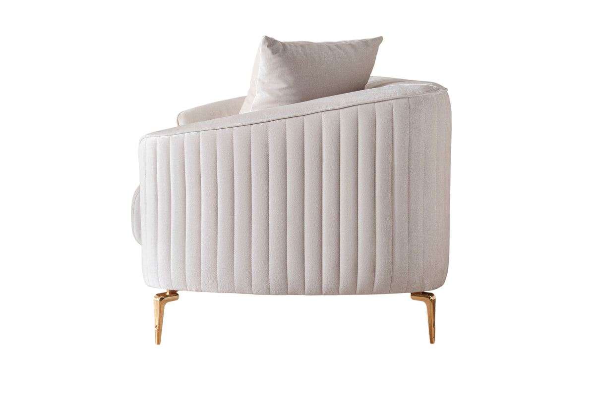 Linda Ivory Velvet Sofa 91" & Loveseat 71"