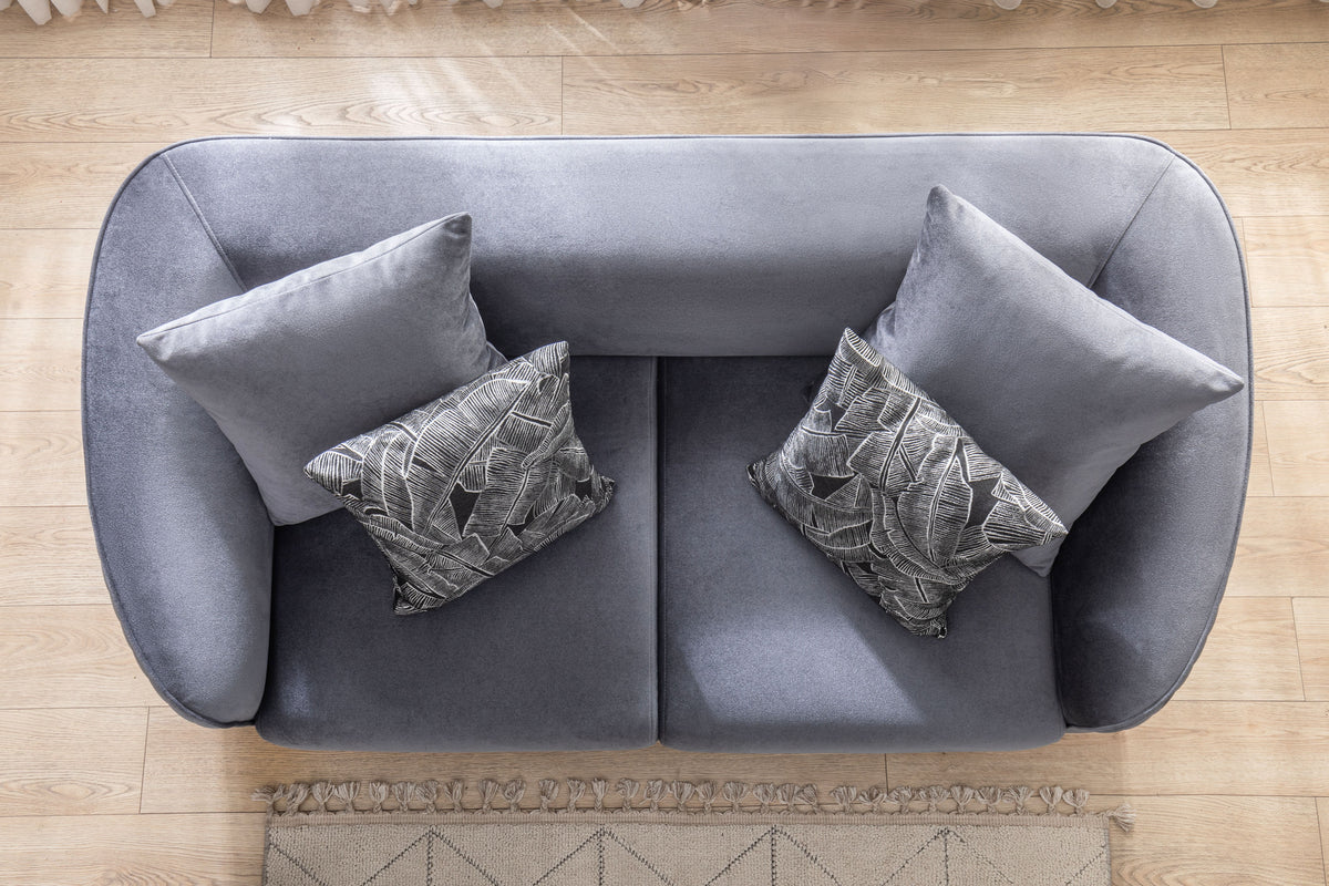 Linda Gray Velvet Sofa 91" & Loveseat 71"