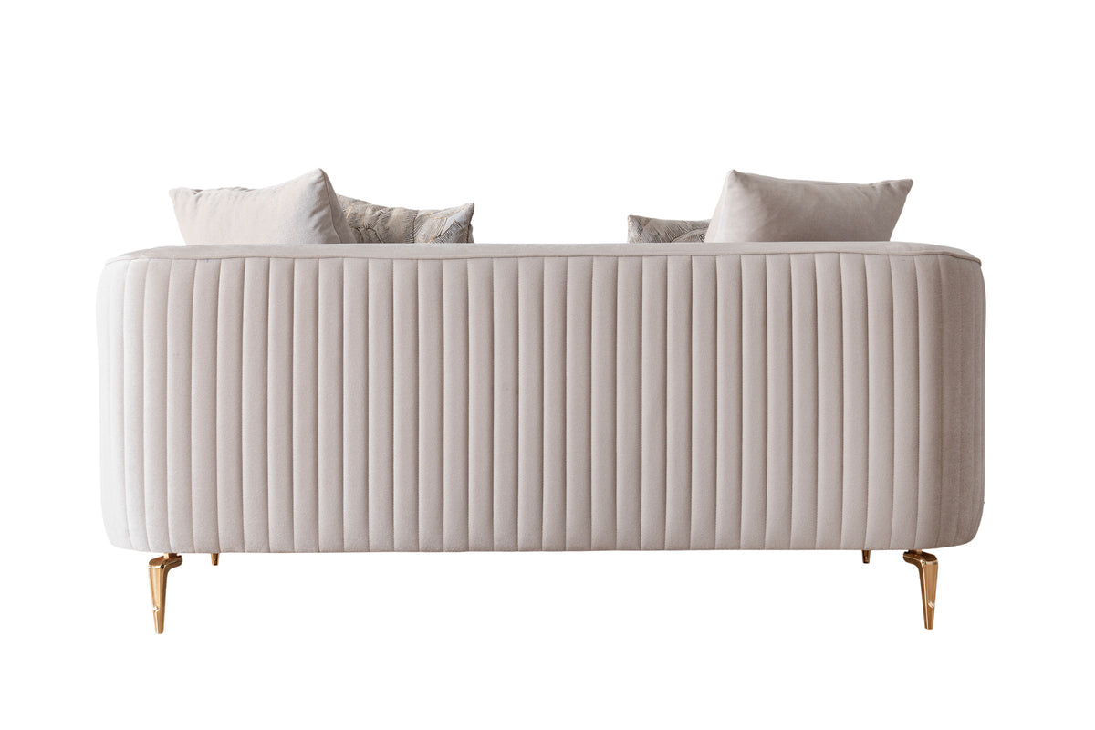 Linda Ivory Velvet Sofa 91" & Loveseat 71"