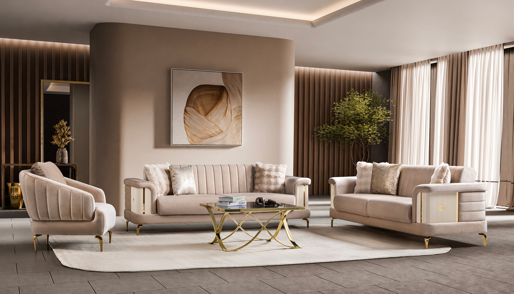 Elano Beige Living Room Set