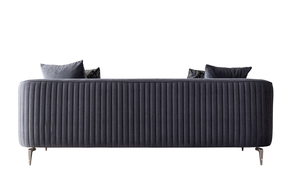 Linda Gray Velvet Sofa 91" & Loveseat 71"