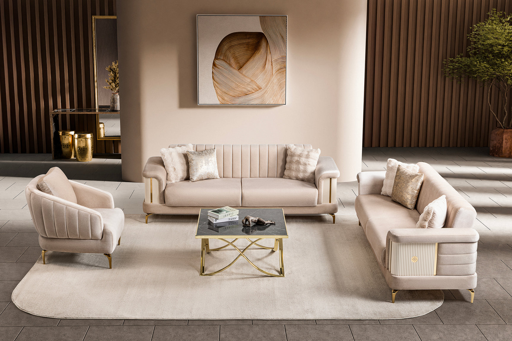Elano Beige Living Room Set