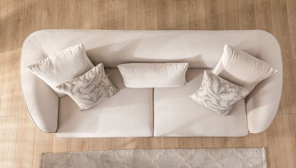 Linda Ivory Velvet Sofa 91" & Loveseat 71"