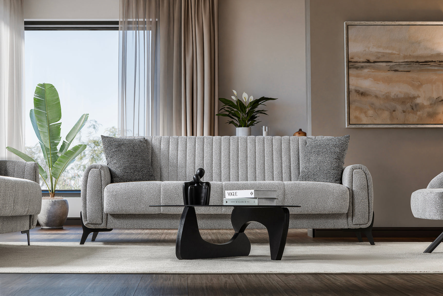 Palermo Light Gray Living Room Set