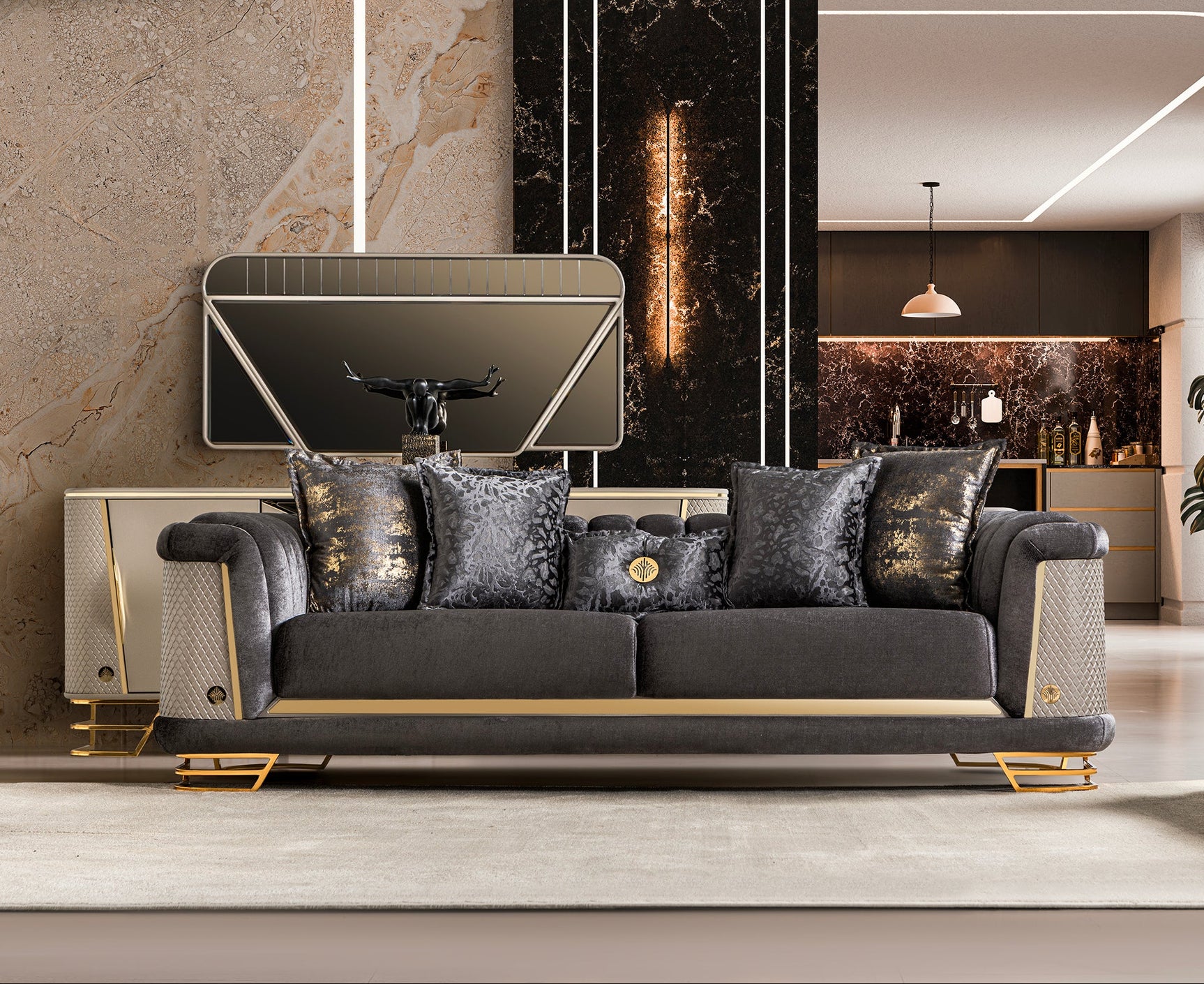 Romance Gray Living Room Set
