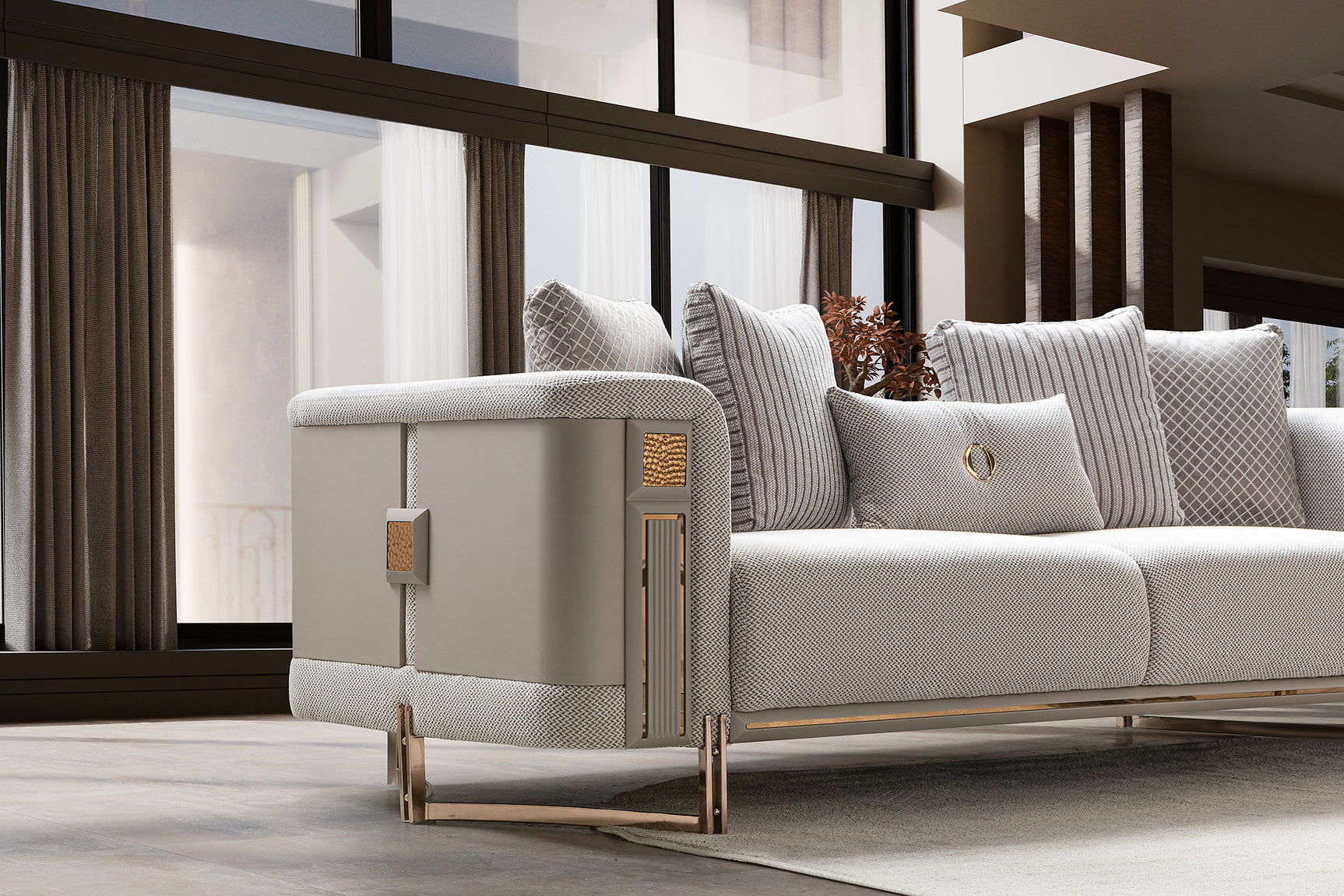 Mirage Beige Living Room Set