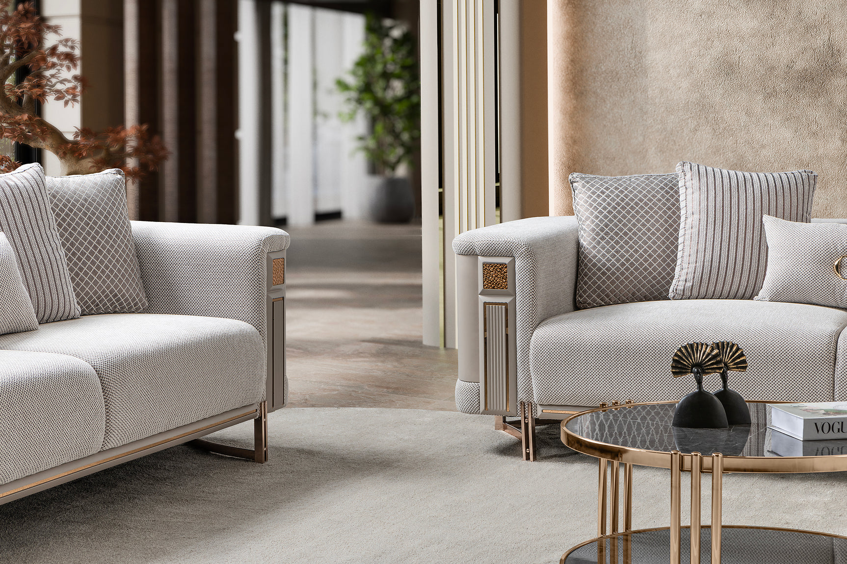 Mirage Beige Living Room Set