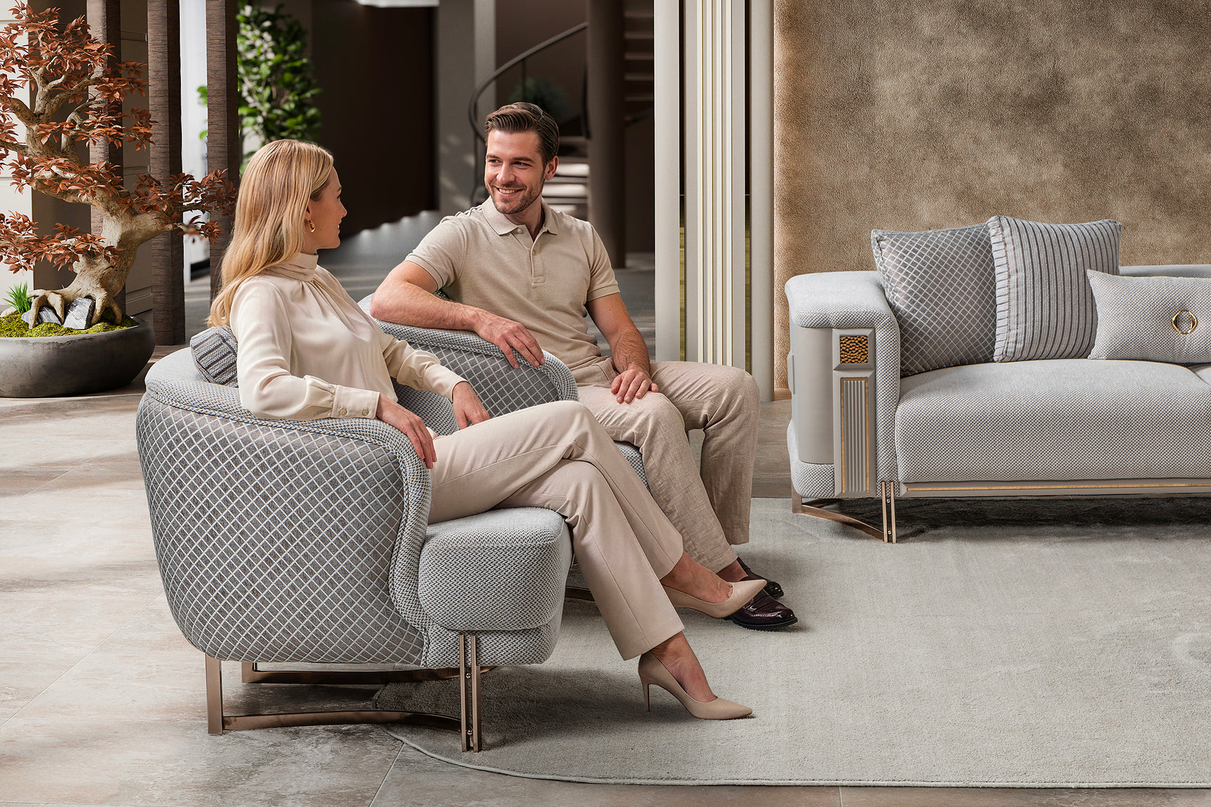 Mirage Beige Living Room Set