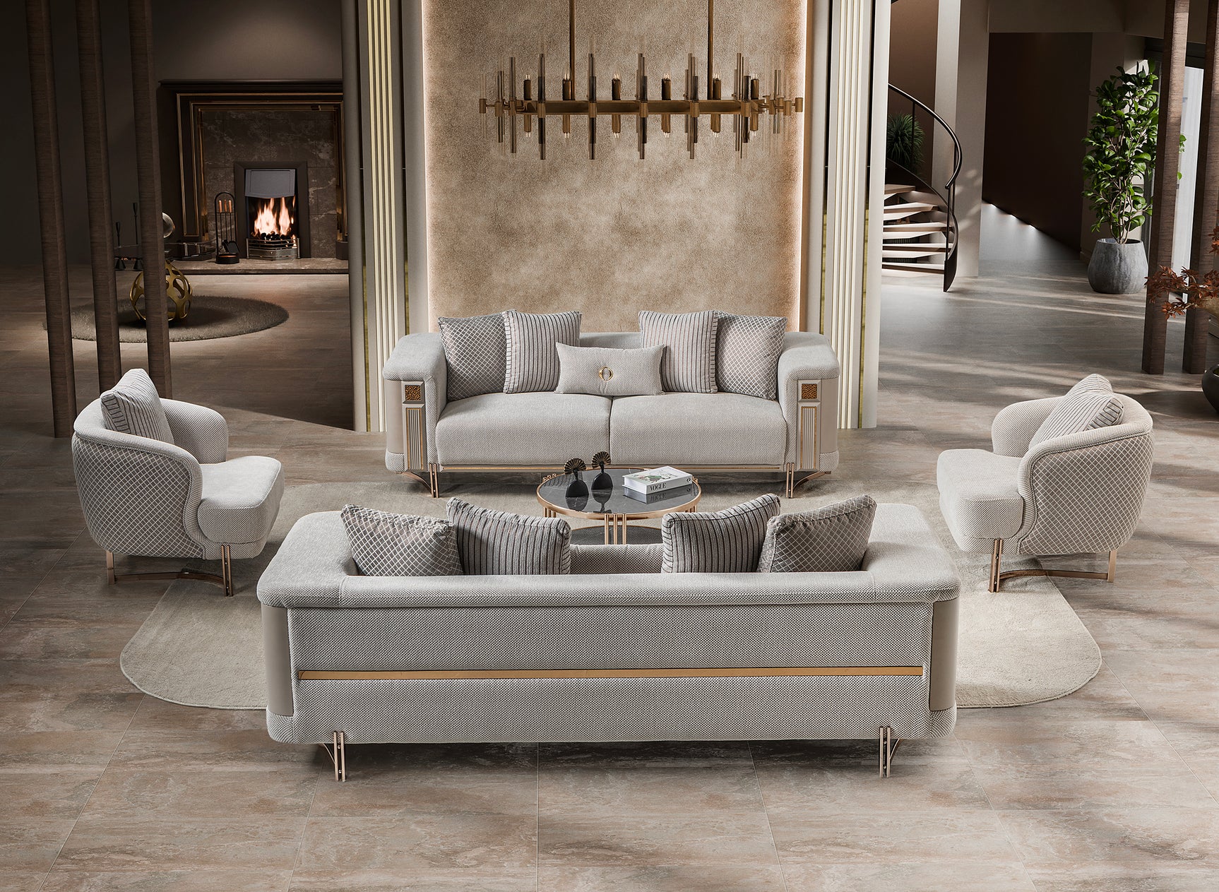 Mirage Beige Living Room Set