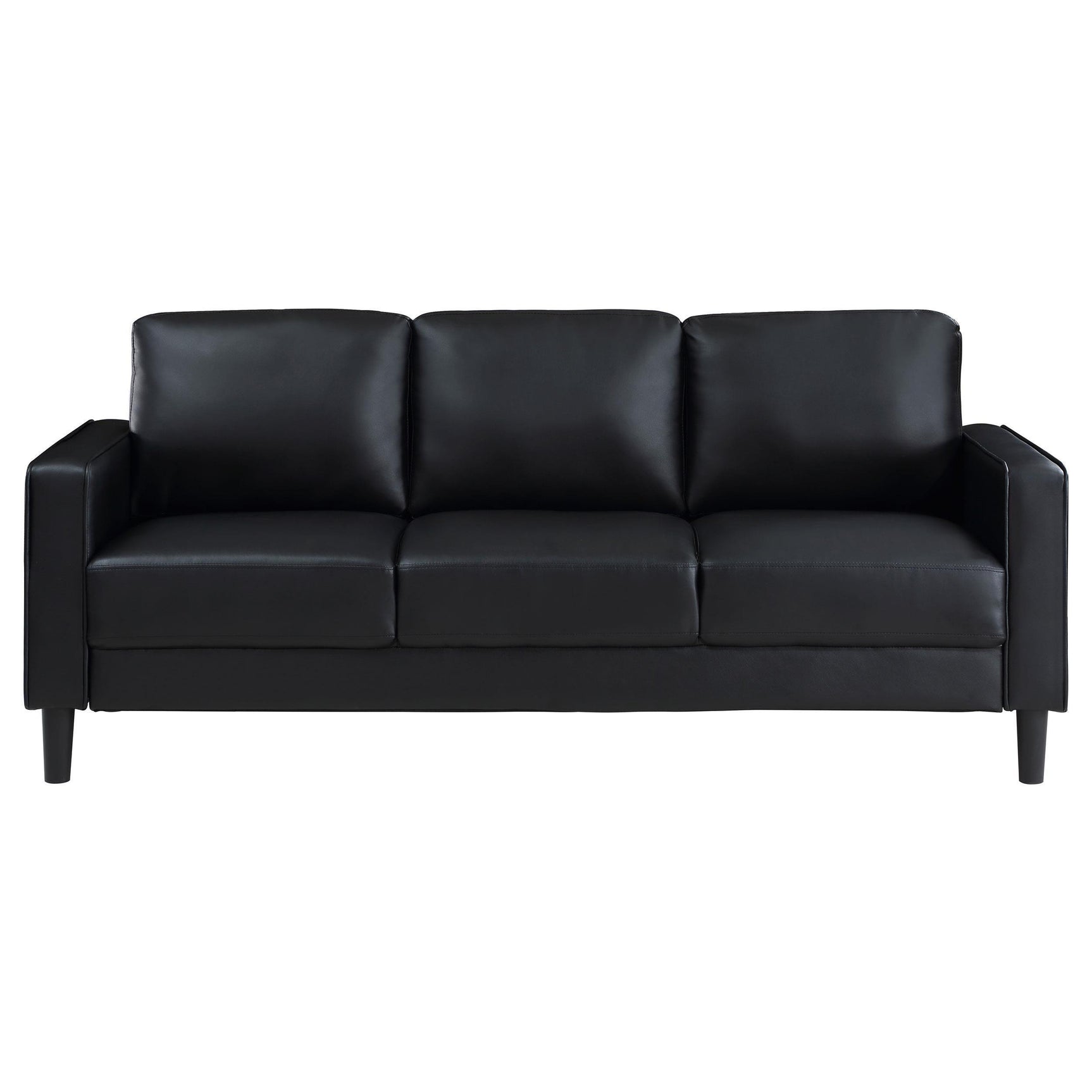 Ruth 2-piece Upholstered Track Arm Sofa Set Black 508361-S2 - Ella Furniture
