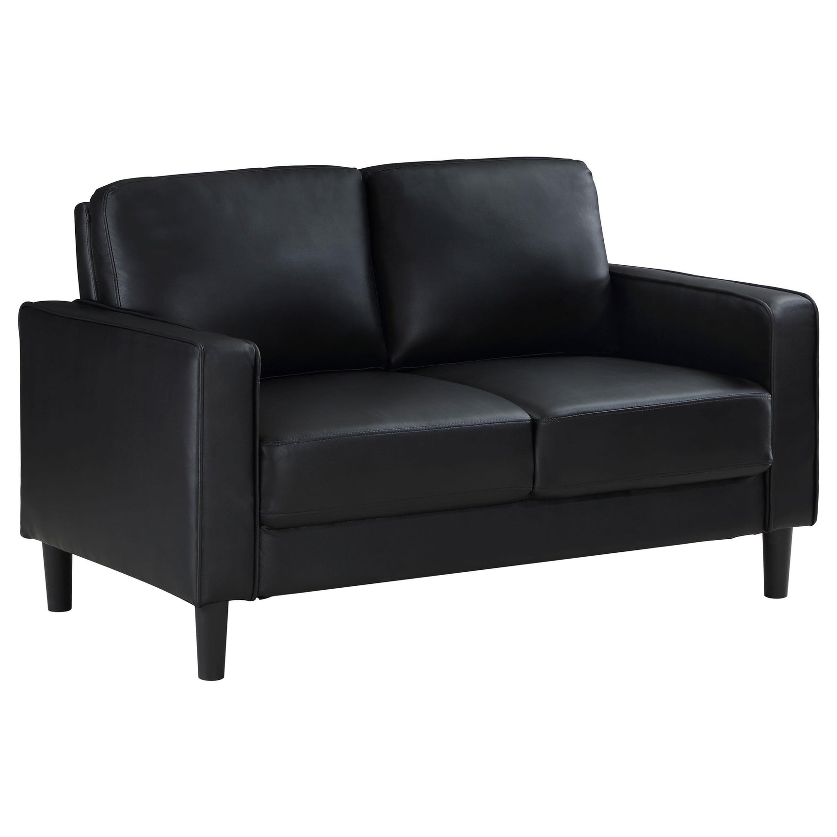 Ruth 2-piece Upholstered Track Arm Sofa Set Black 508361-S2 - Ella Furniture