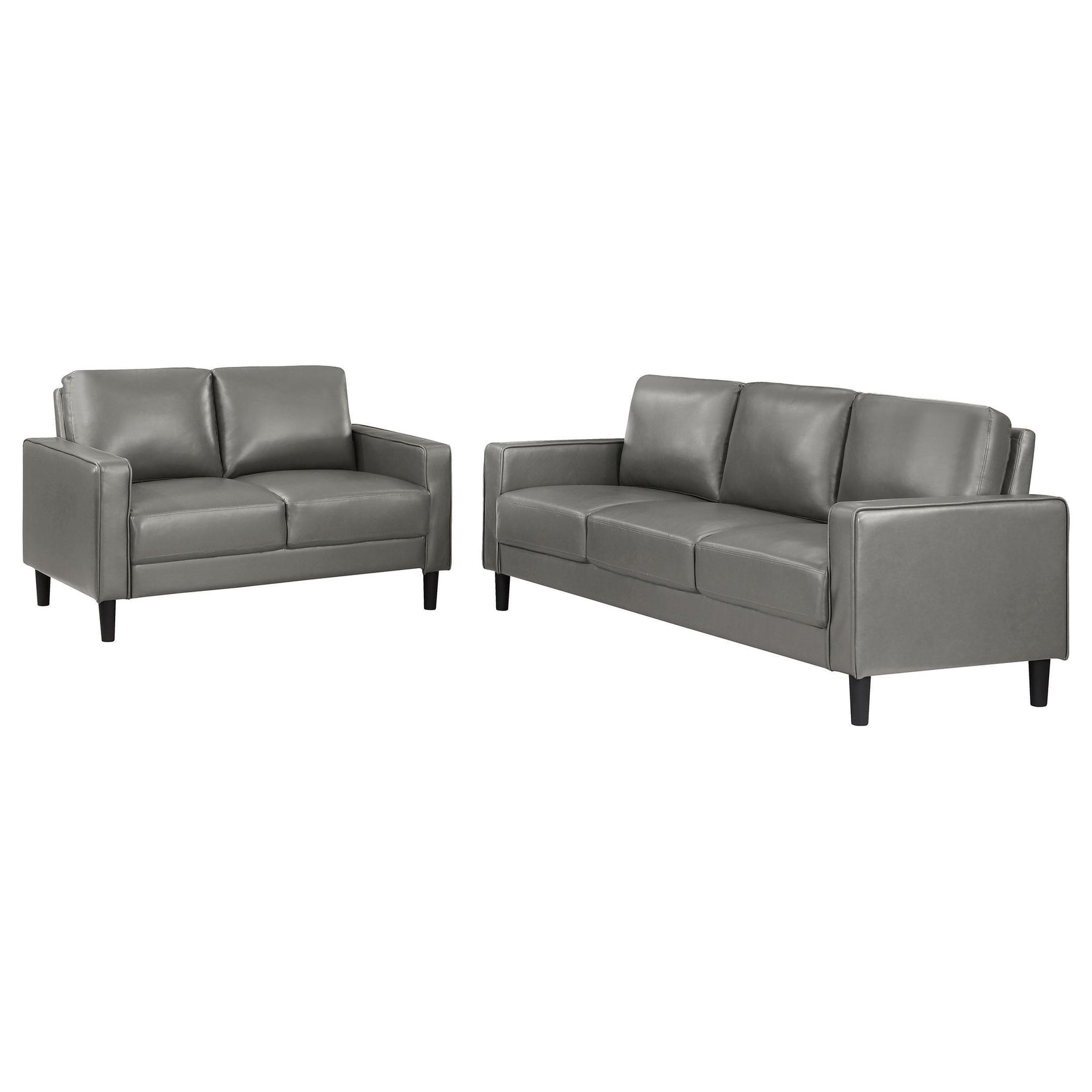 Ruth 2-piece Upholstered Track Arm Sofa Set Grey 508365-S2 - Ella Furniture