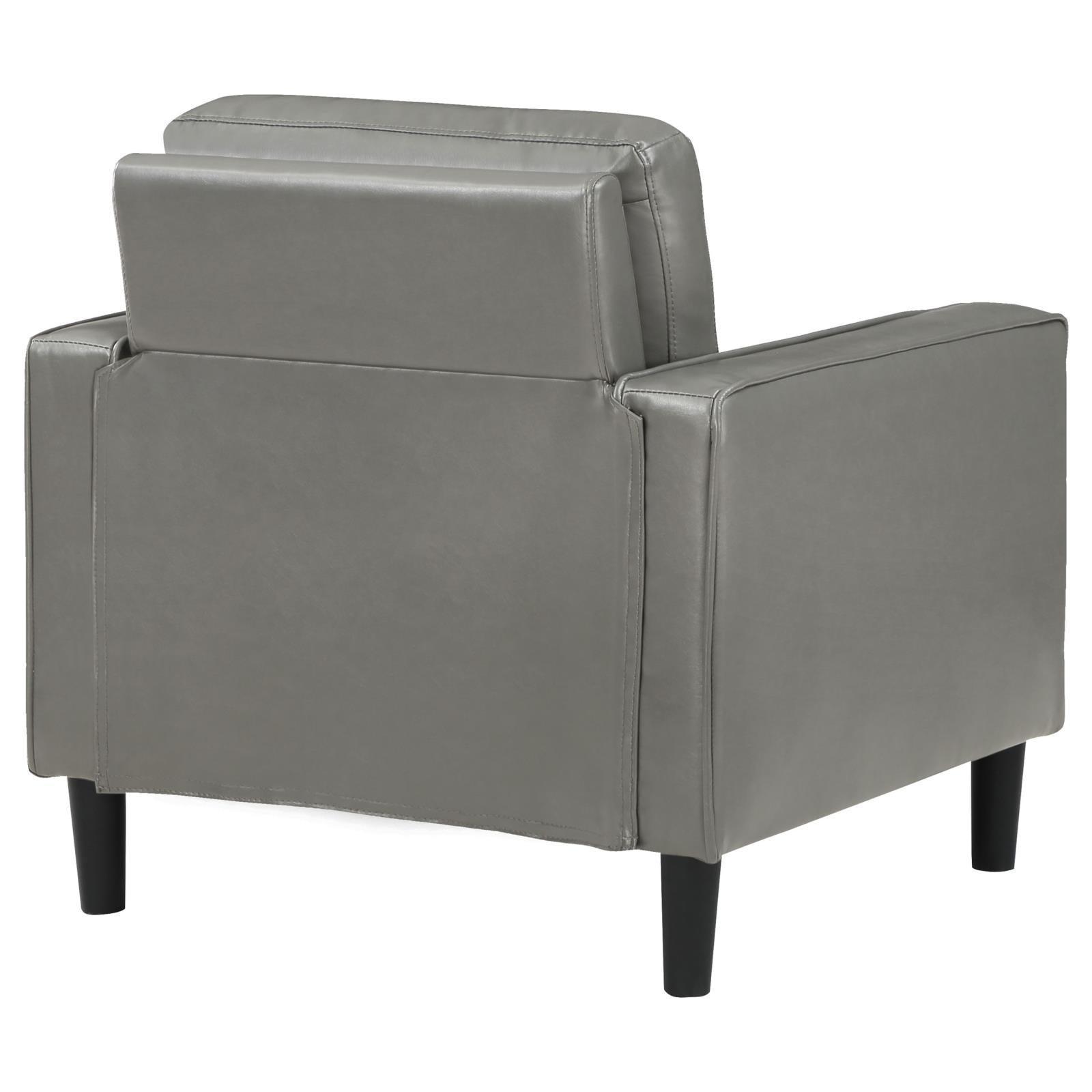 Ruth Upholstered Track Arm Faux Leather Accent Chair Grey 508367 - Ella Furniture