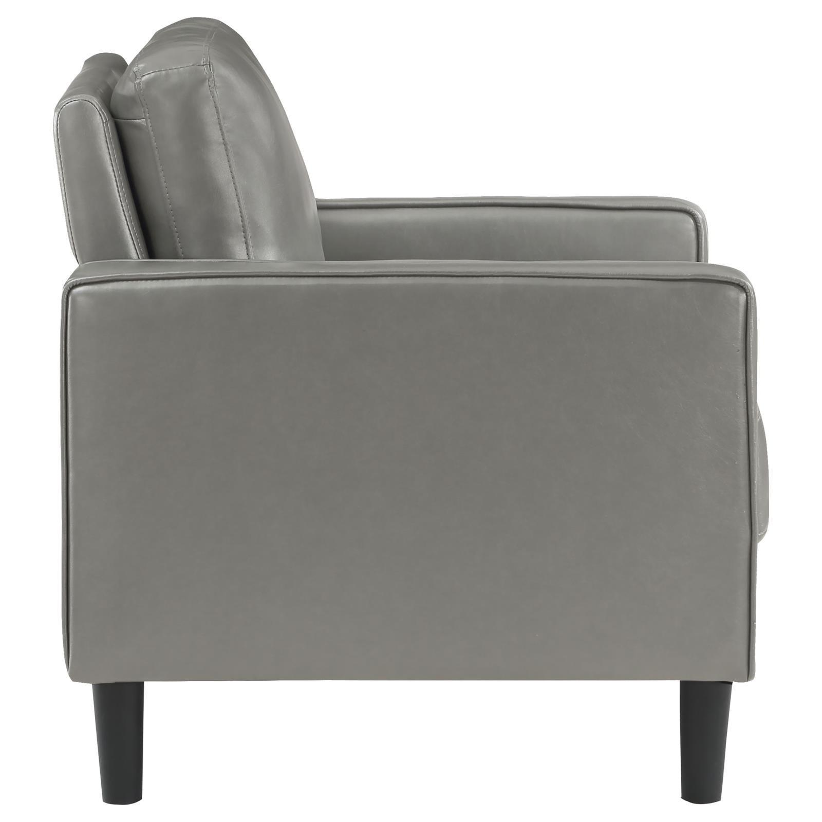 Ruth Upholstered Track Arm Faux Leather Accent Chair Grey 508367 - Ella Furniture