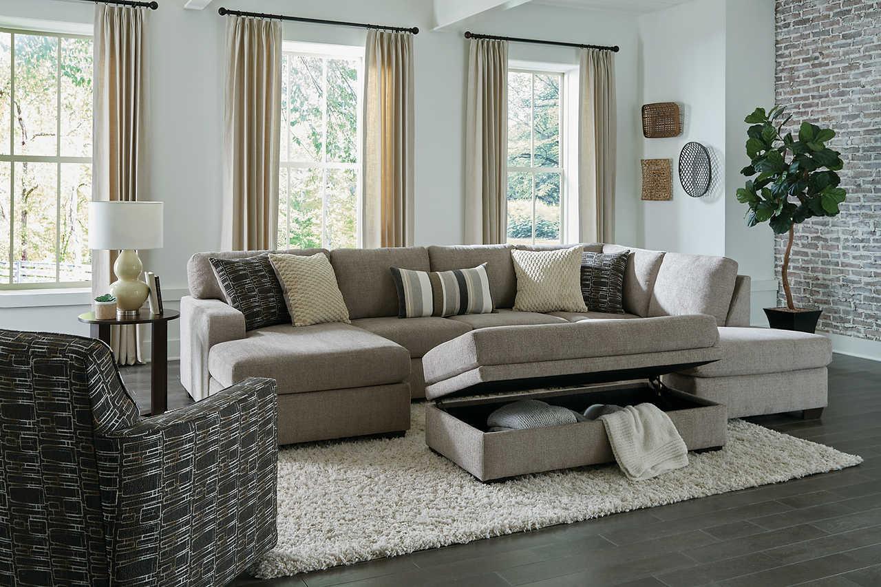 S1674 Bri Pewter Storage Ottoman - Ella Furniture