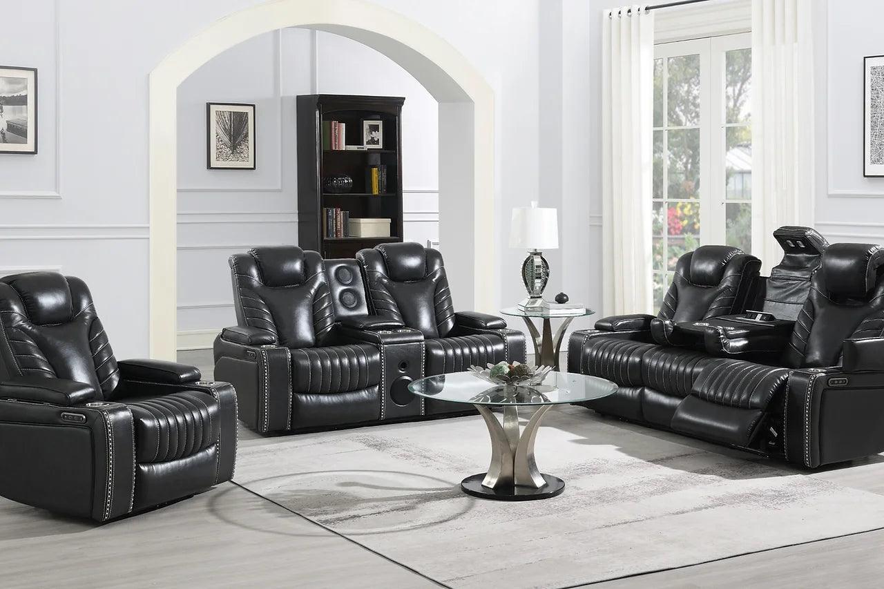 S1677 Zeus (Grey) (3Pcs Power Reclining Sofa, Loveseat And Recliner) - Ella Furniture
