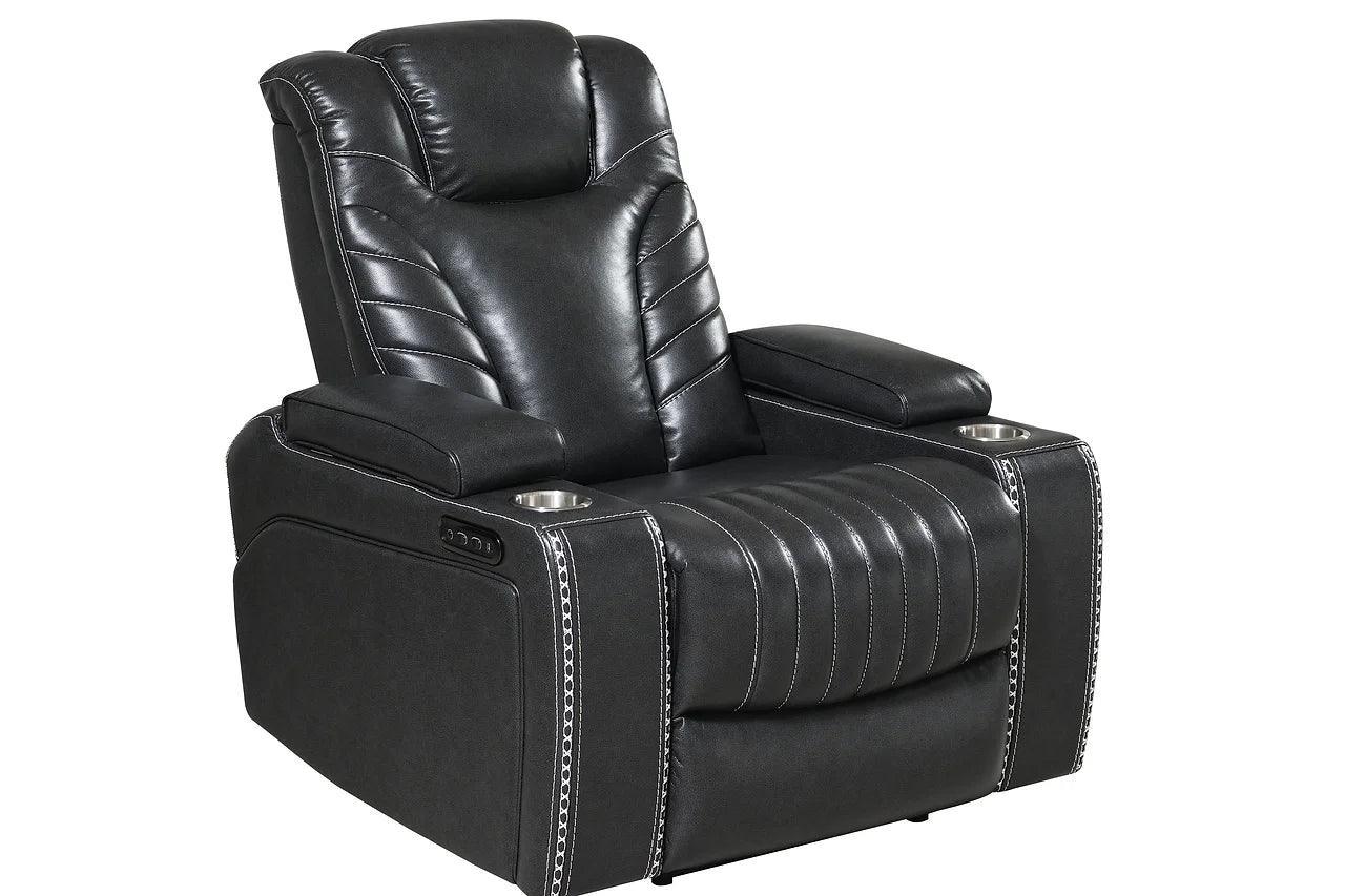 S1677 Zeus (Grey) (3Pcs Power Reclining Sofa, Loveseat And Recliner) - Ella Furniture