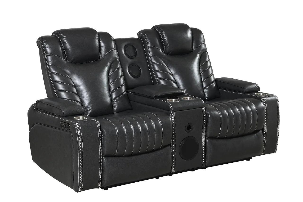 S1677 Zeus (Grey) (3Pcs Power Reclining Sofa, Loveseat And Recliner) - Ella Furniture