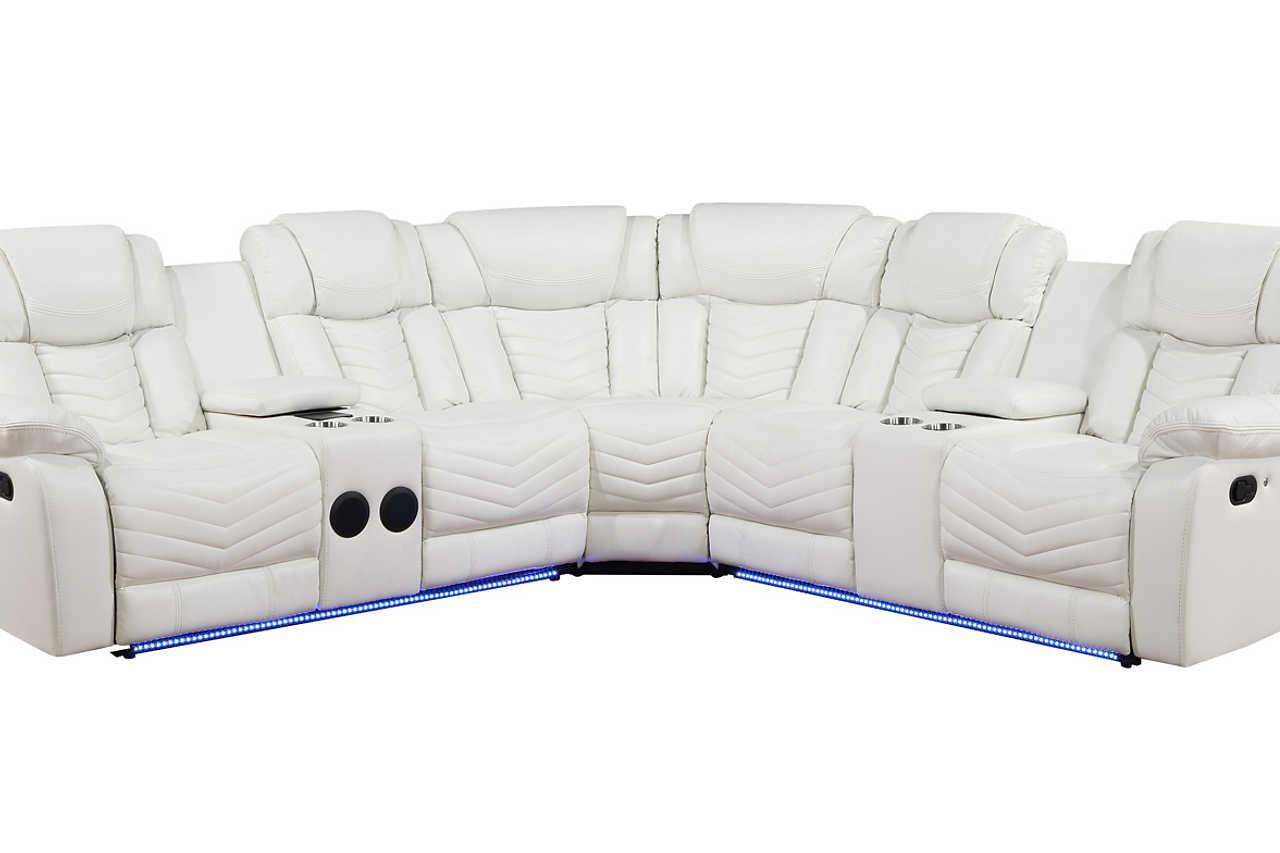 S2021 Lucky Charm Sectional (White) - Ella Furniture