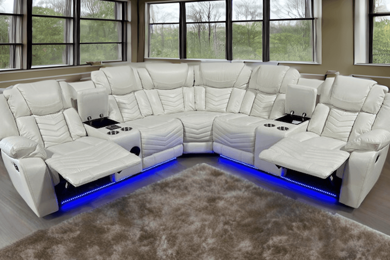 S2021 Lucky Charm Sectional (White) - Ella Furniture