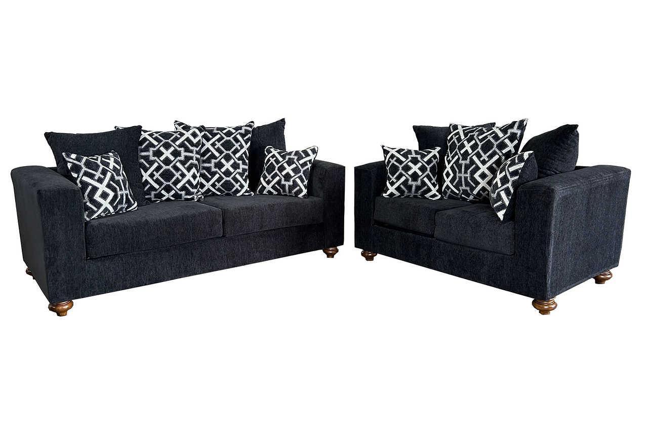 S305 Graphite Sofa And Loveseat - Ella Furniture