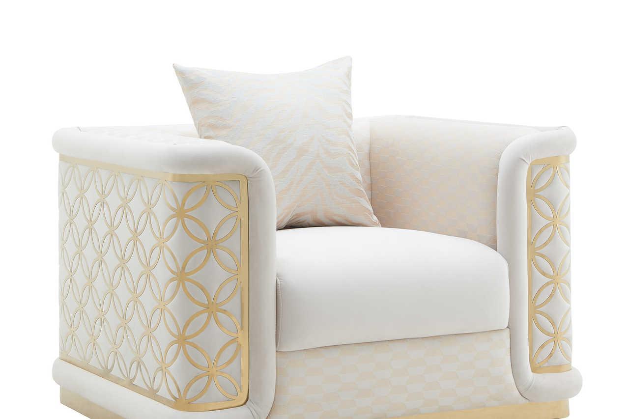 S3390 Riya (Cream) (Chair) - Ella Furniture