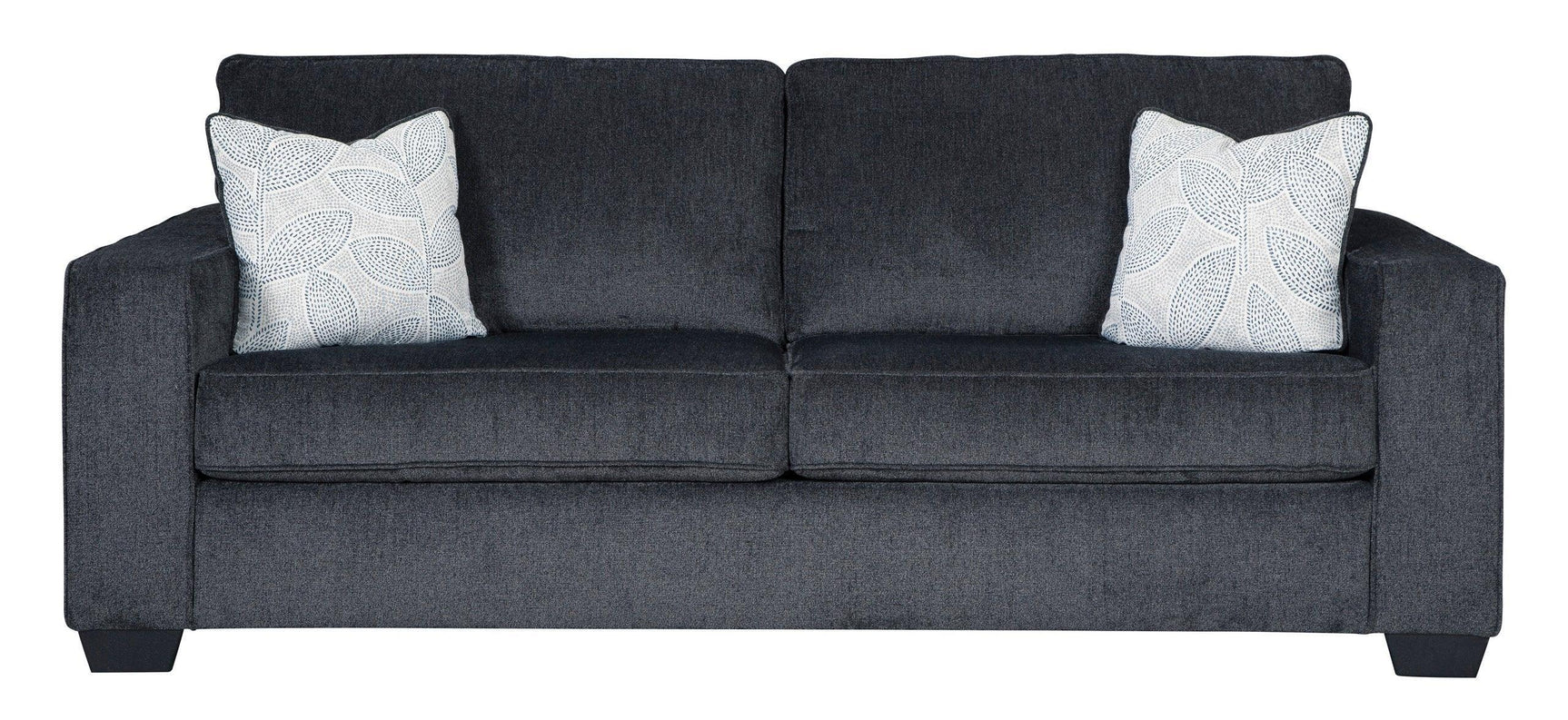 Ashley Slate Modern Contemporary Solid Wood Fabric Upholstered Sofa & Loveseat Set - Ella Furniture