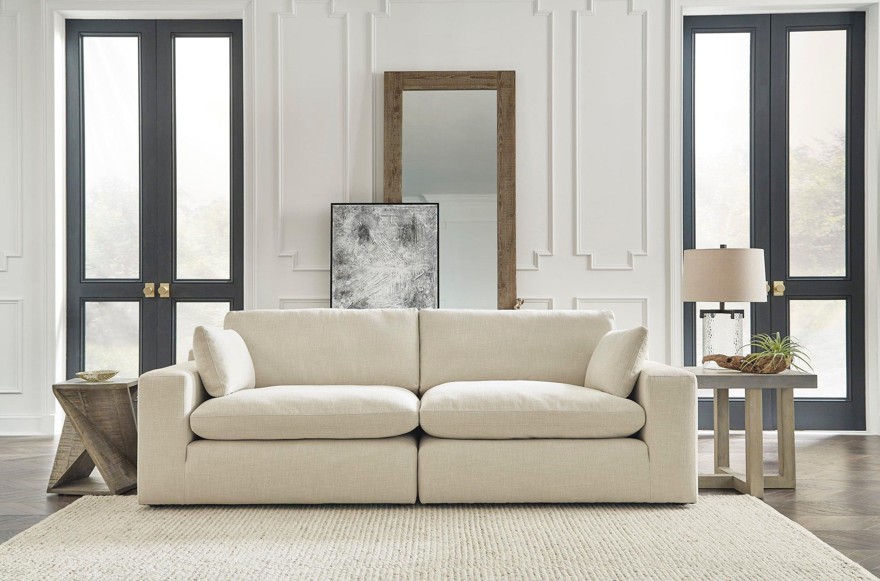 Linen Modern Contemporary Solid Wood Feather Fiber Blend High Quality Oversized Sectional - Ella Furniture