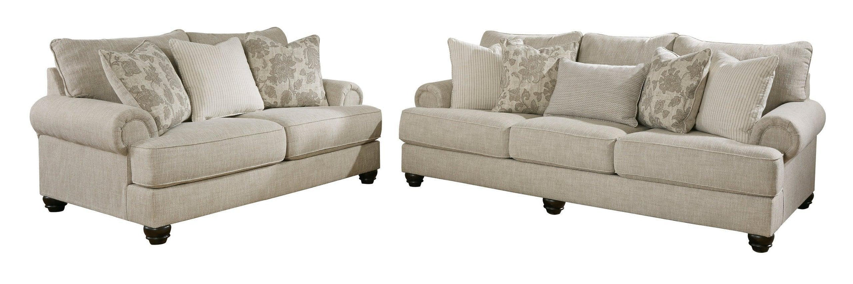 Ashley Fog Modern Contemporary Solid Wood Fabric Upholstered Sofa & Loveseat - Ella Furniture