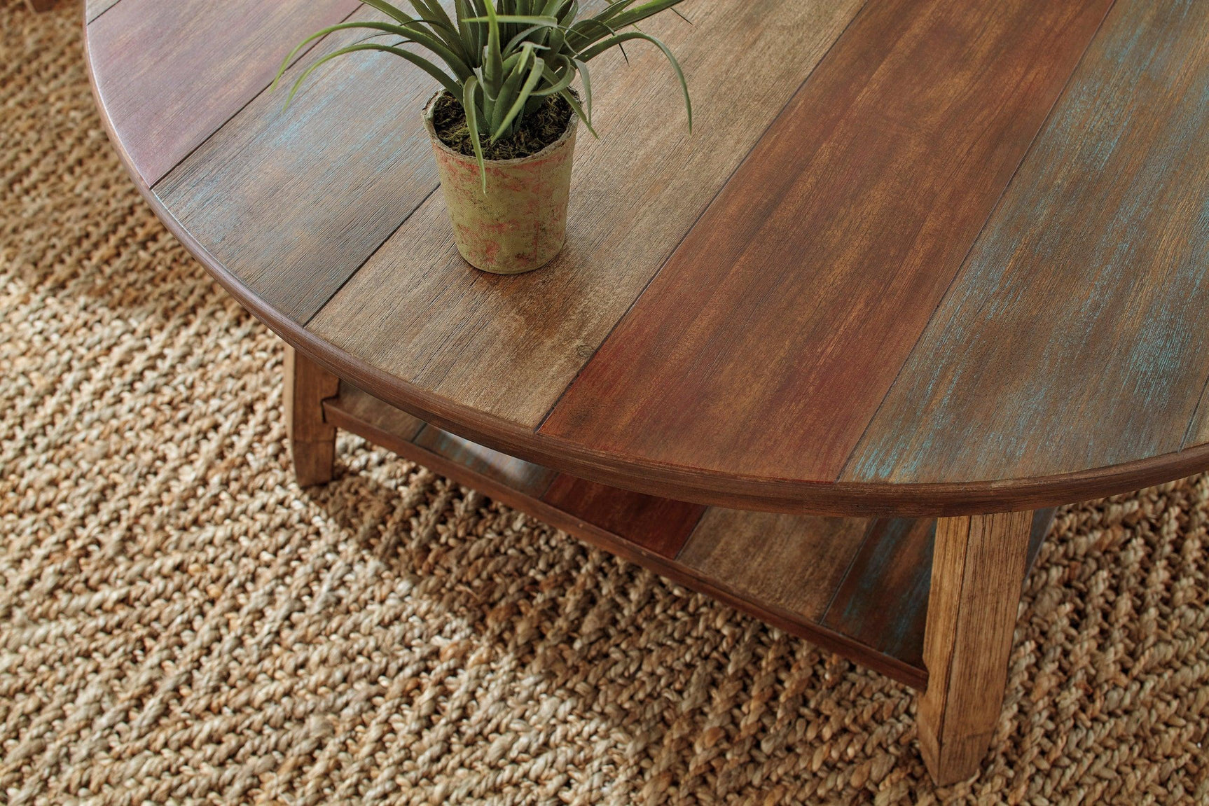 Multi-color Modern Contemporary Solid Wood And Veneers Round Occasional Table Set - Ella Furniture