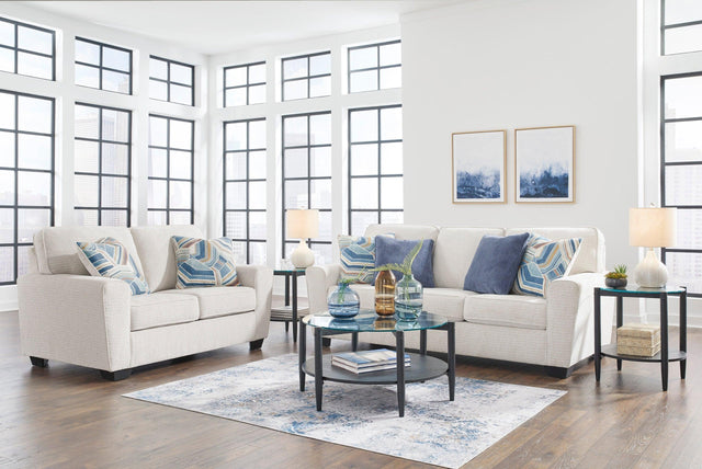 Ashley Snow Modern Contemporary Solid Wood Fabric Upholstered Sofa & Loveseat - Ella Furniture