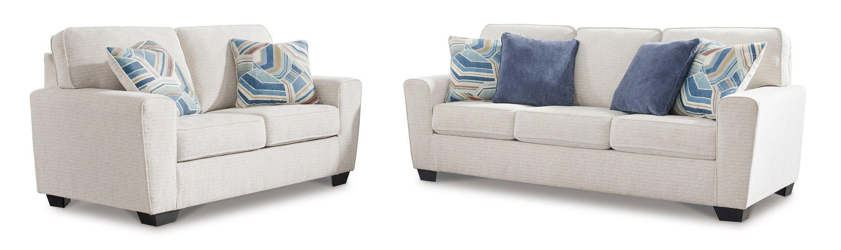 Ashley Snow Modern Contemporary Solid Wood Fabric Upholstered Sofa & Loveseat - Ella Furniture
