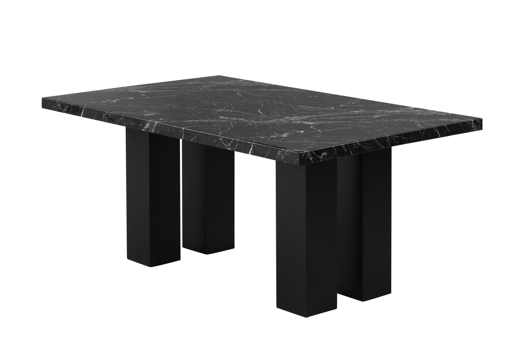 1220 Onyx - (Faux Marble) Dining Table + 6 Chair Set - Ella Furniture