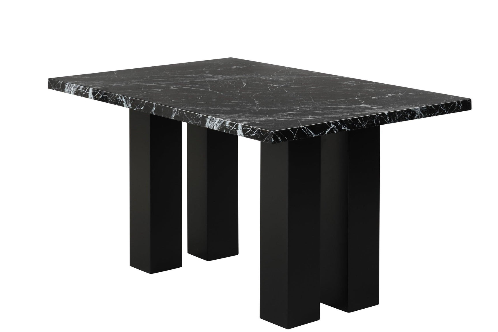 2220 Onyx - (Faux Marble) Counter Height Table + 6 Chair Set - Ella Furniture