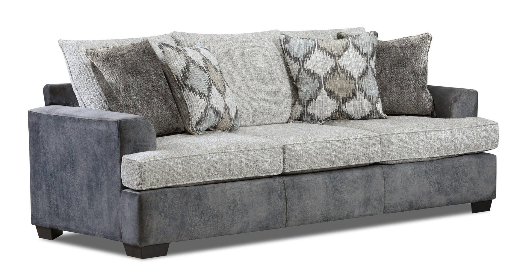 7400 - Charcoal Sofa & Loveseat Set - Ella Furniture