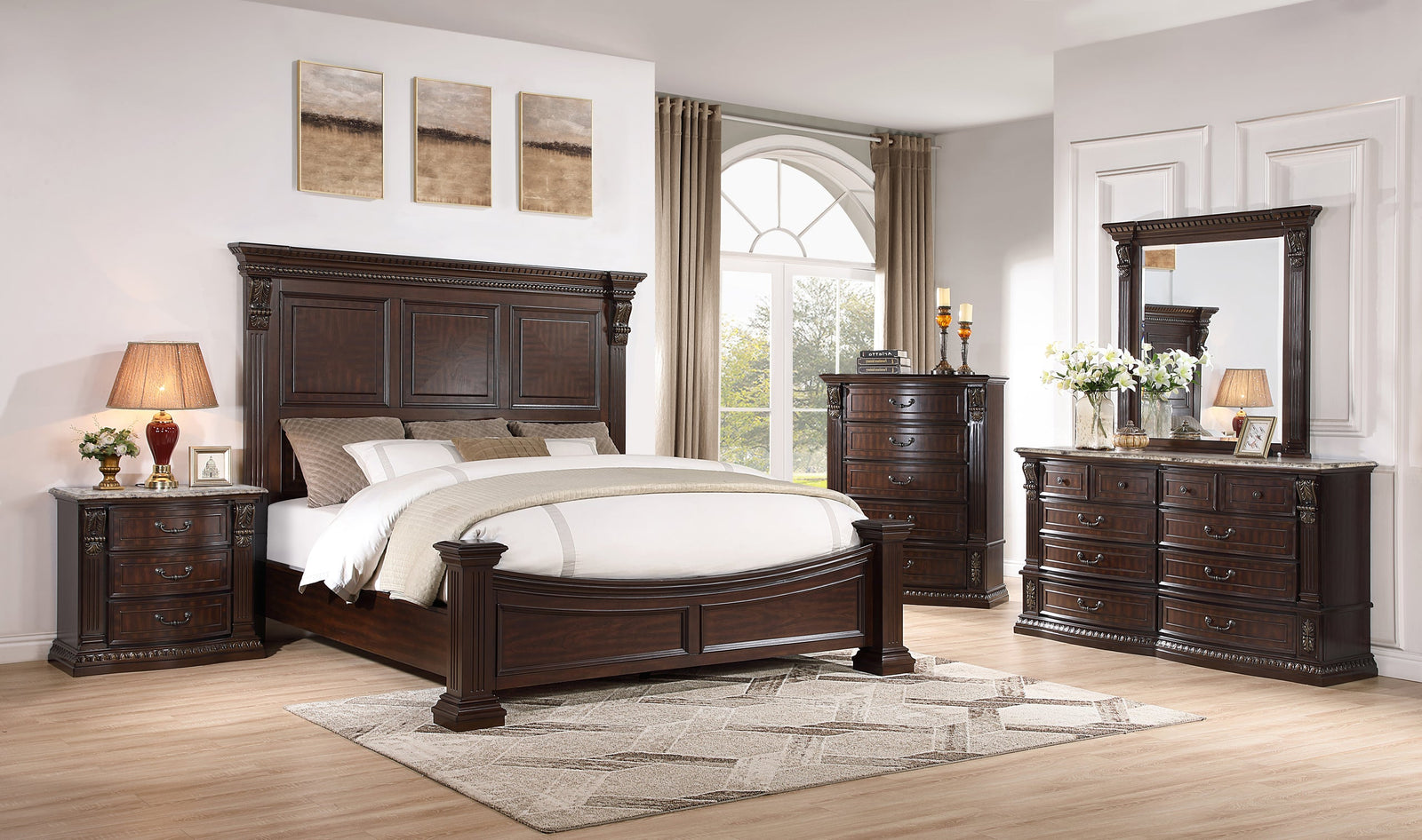 Sam Espresso Panel Bedroom Set