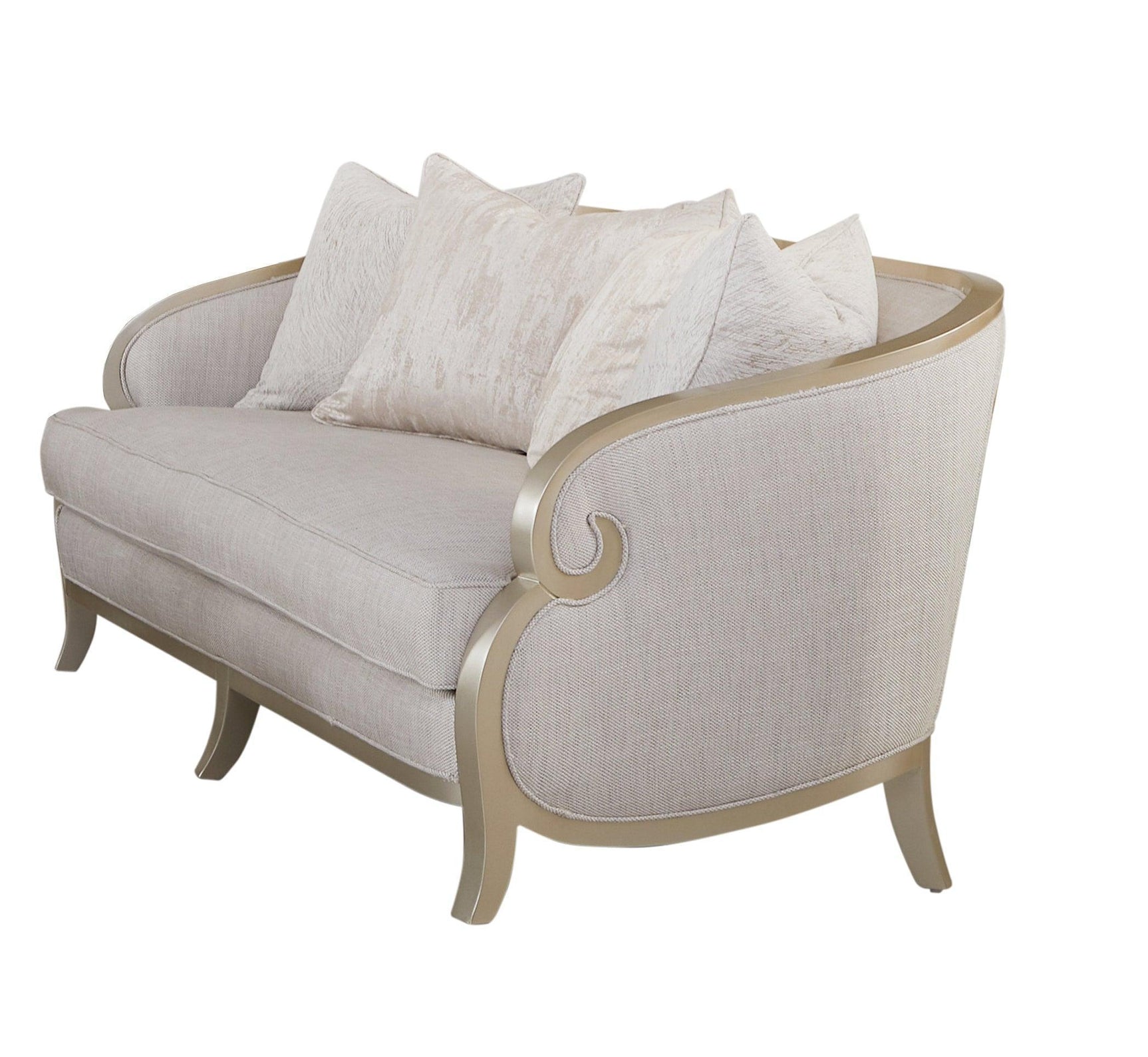 Alexandra Beige Fabric Upholstered 3-Piece Living Room Set