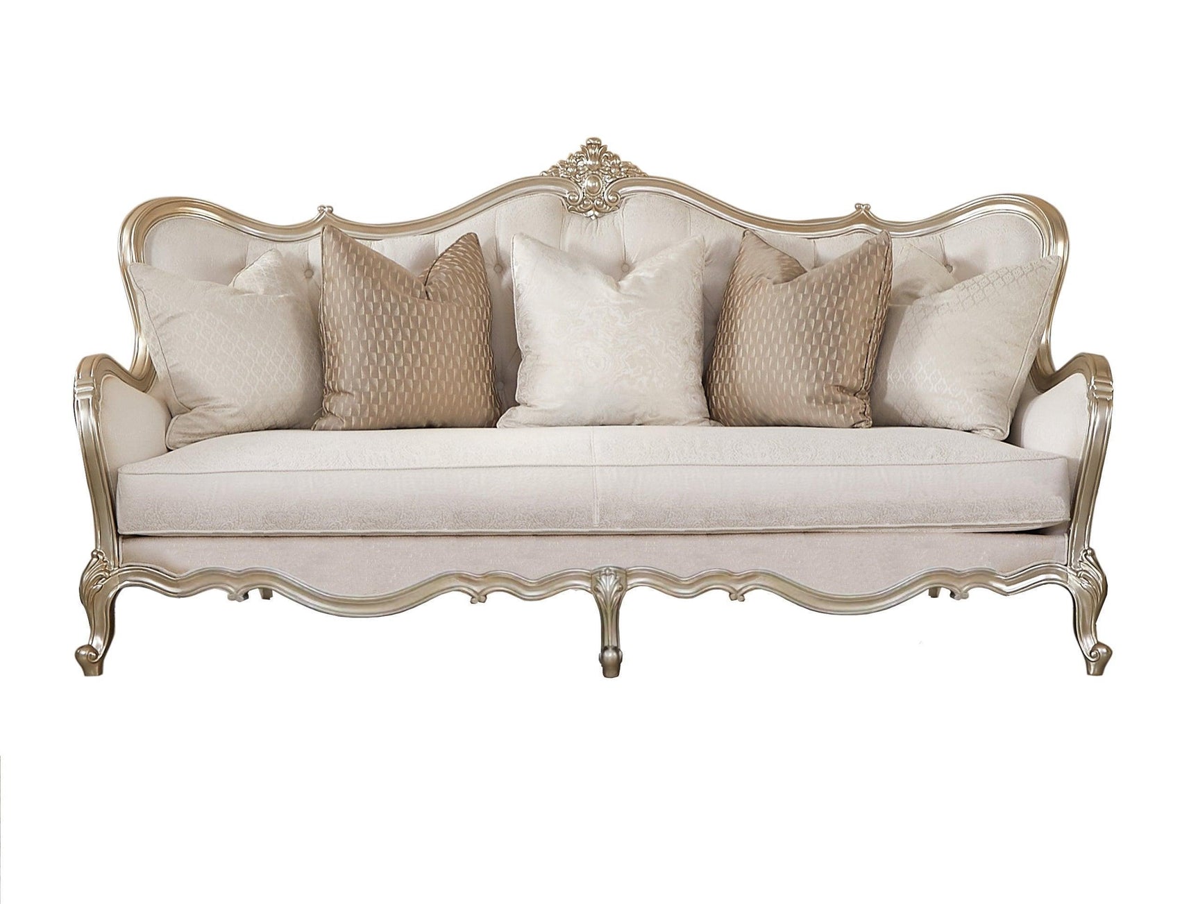 Anastasia Cream Fabric 3-Piece Living Room Set