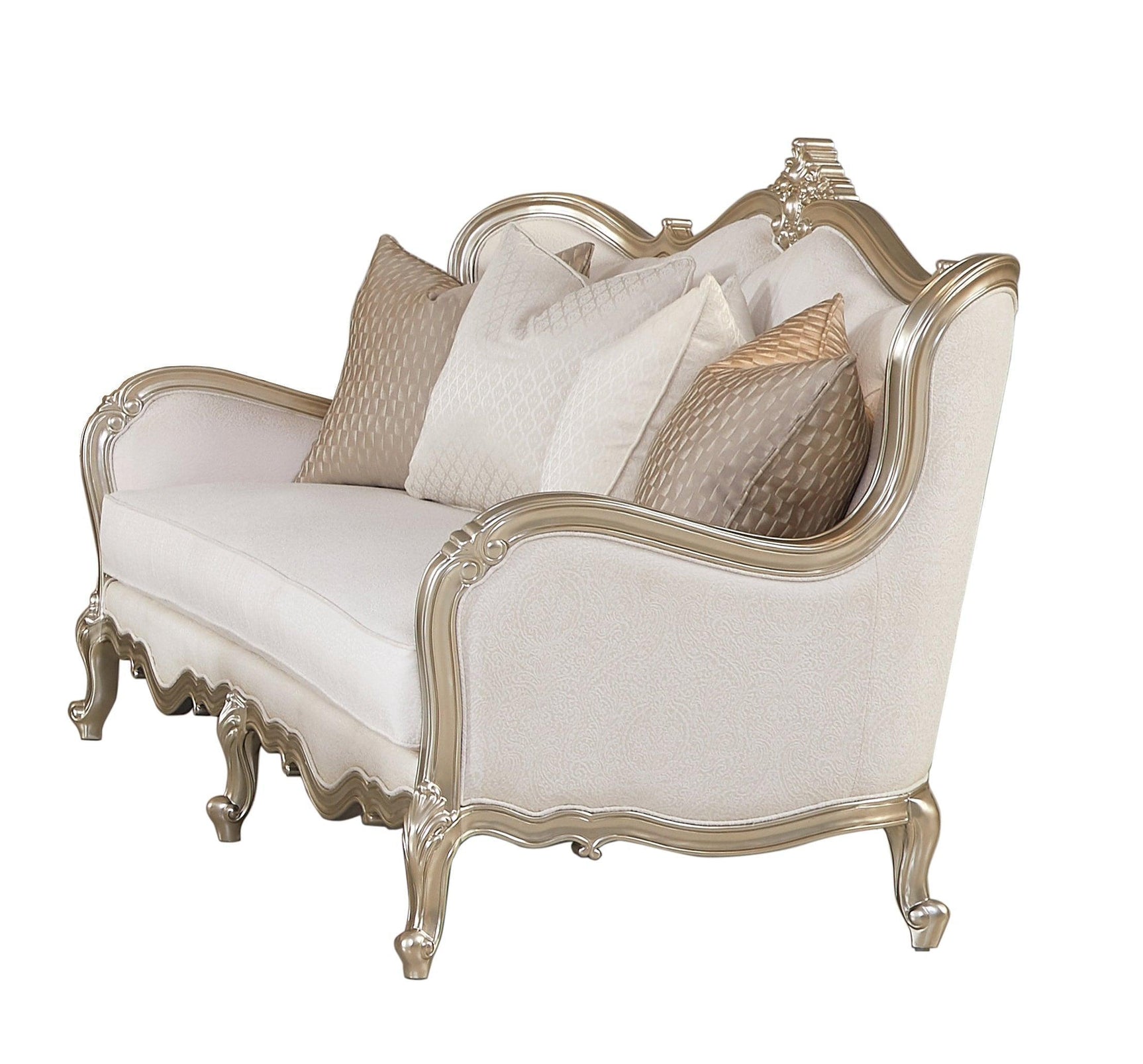 Anastasia Cream Fabric 3-Piece Living Room Set