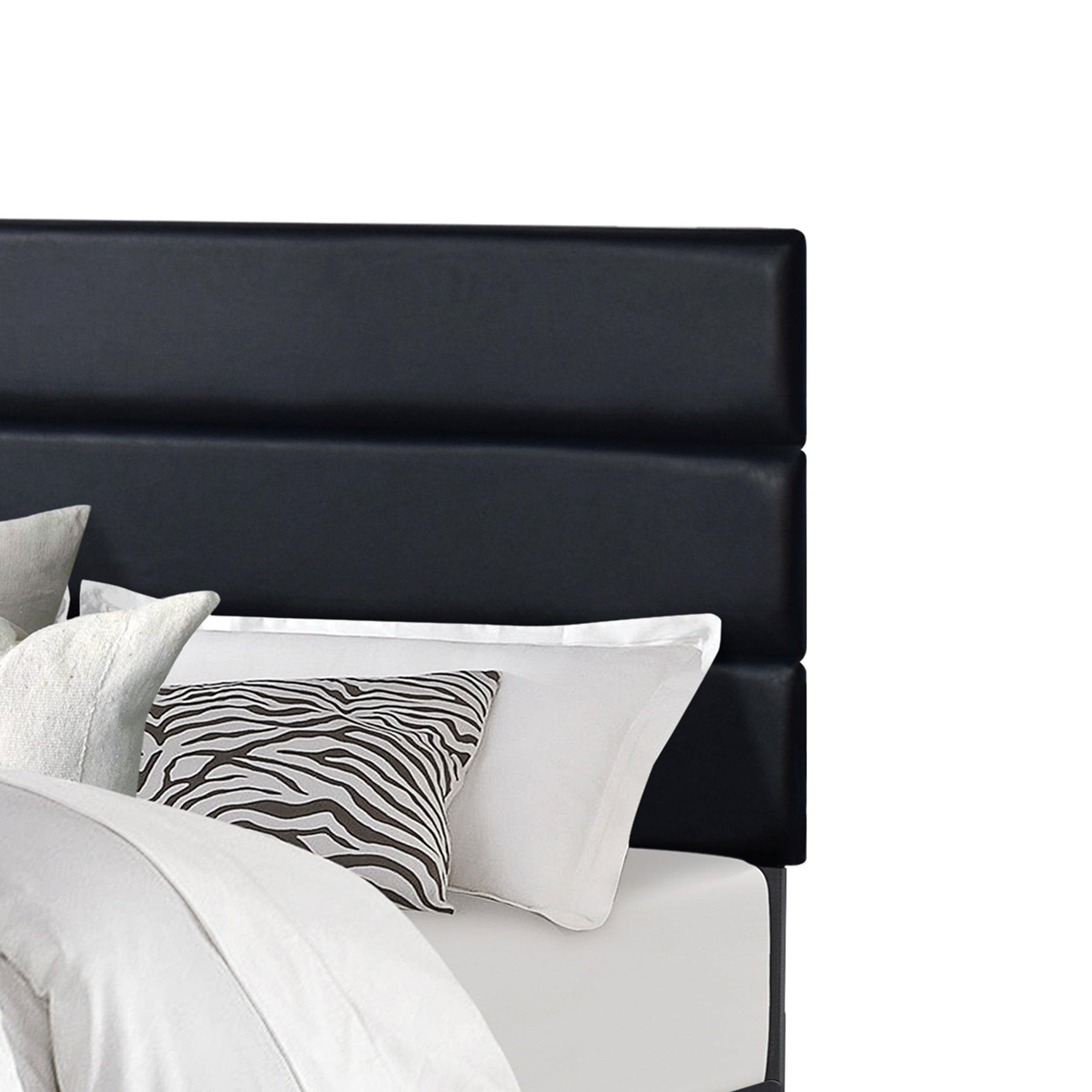 Welly Black PU Upholstered Platform Full Bed