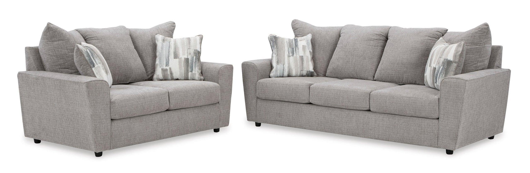 Anchor Modern Contemporary Solid Wood And Metal Fabric Upholstered Sofa & Loveseat - Ella Furniture